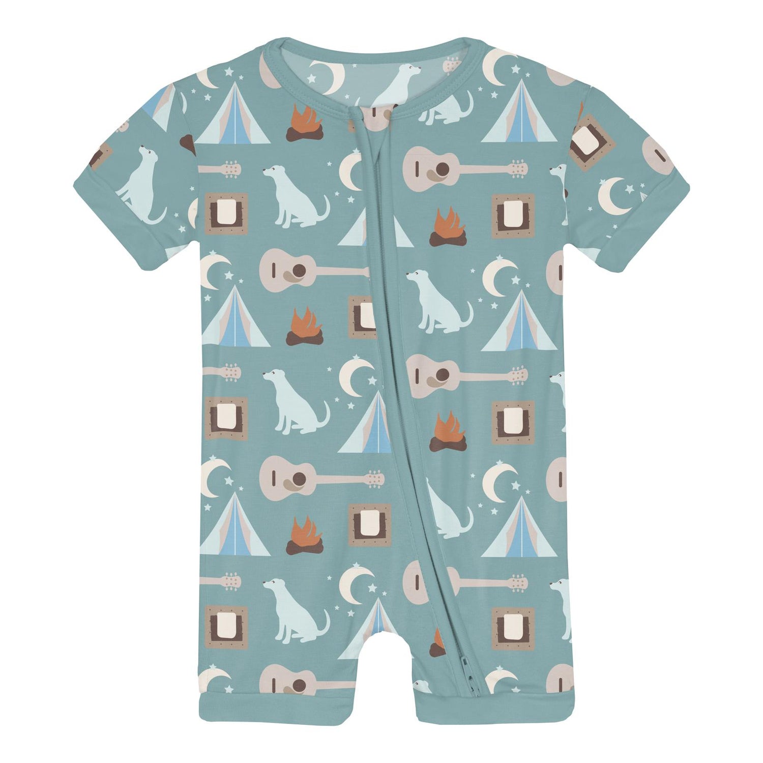 Print Shorty Sleeper with Zipper in *Jade Campfire (359875)
