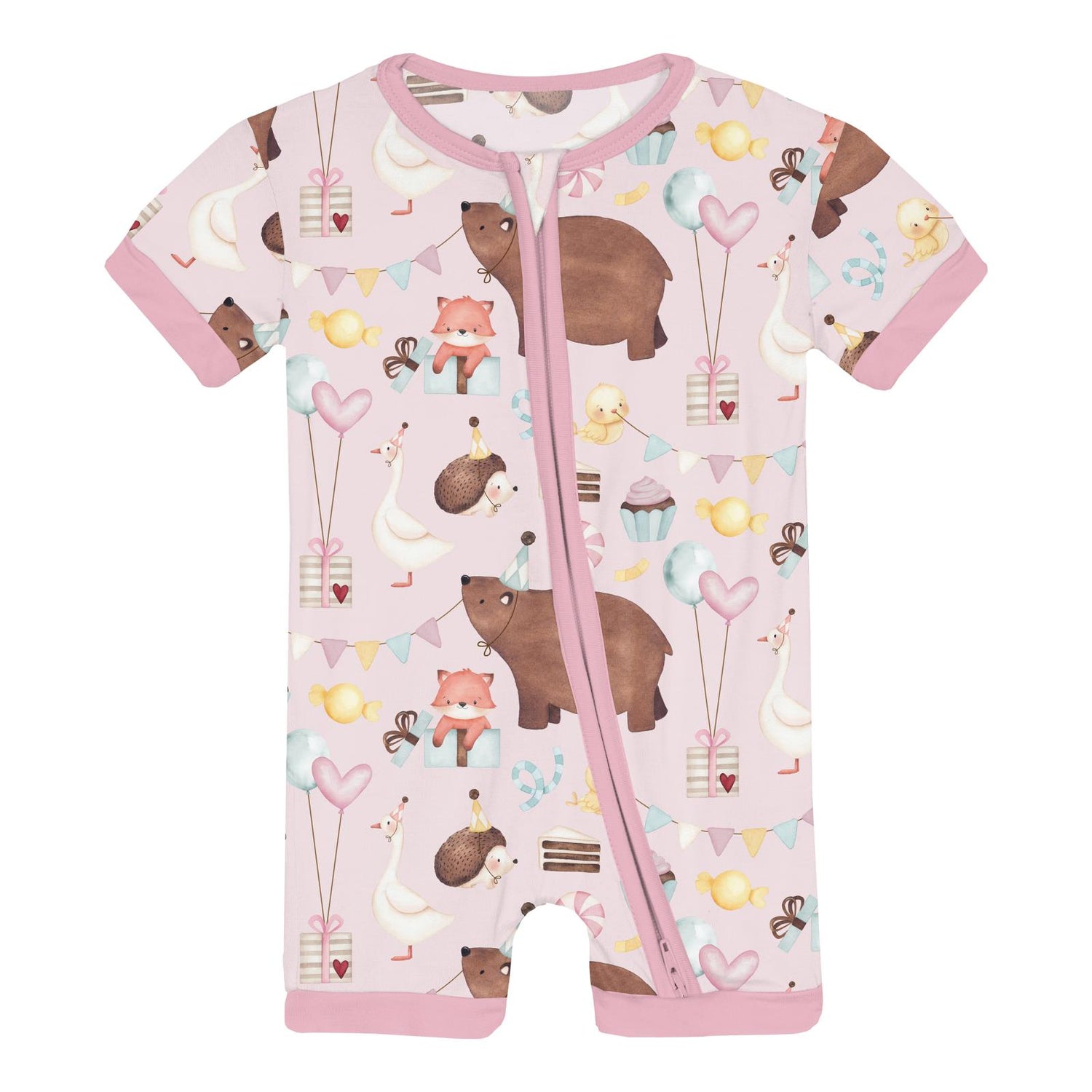 Print Shorty Sleeper with Zipper in *Shrinking Violet Forest Party (359877)