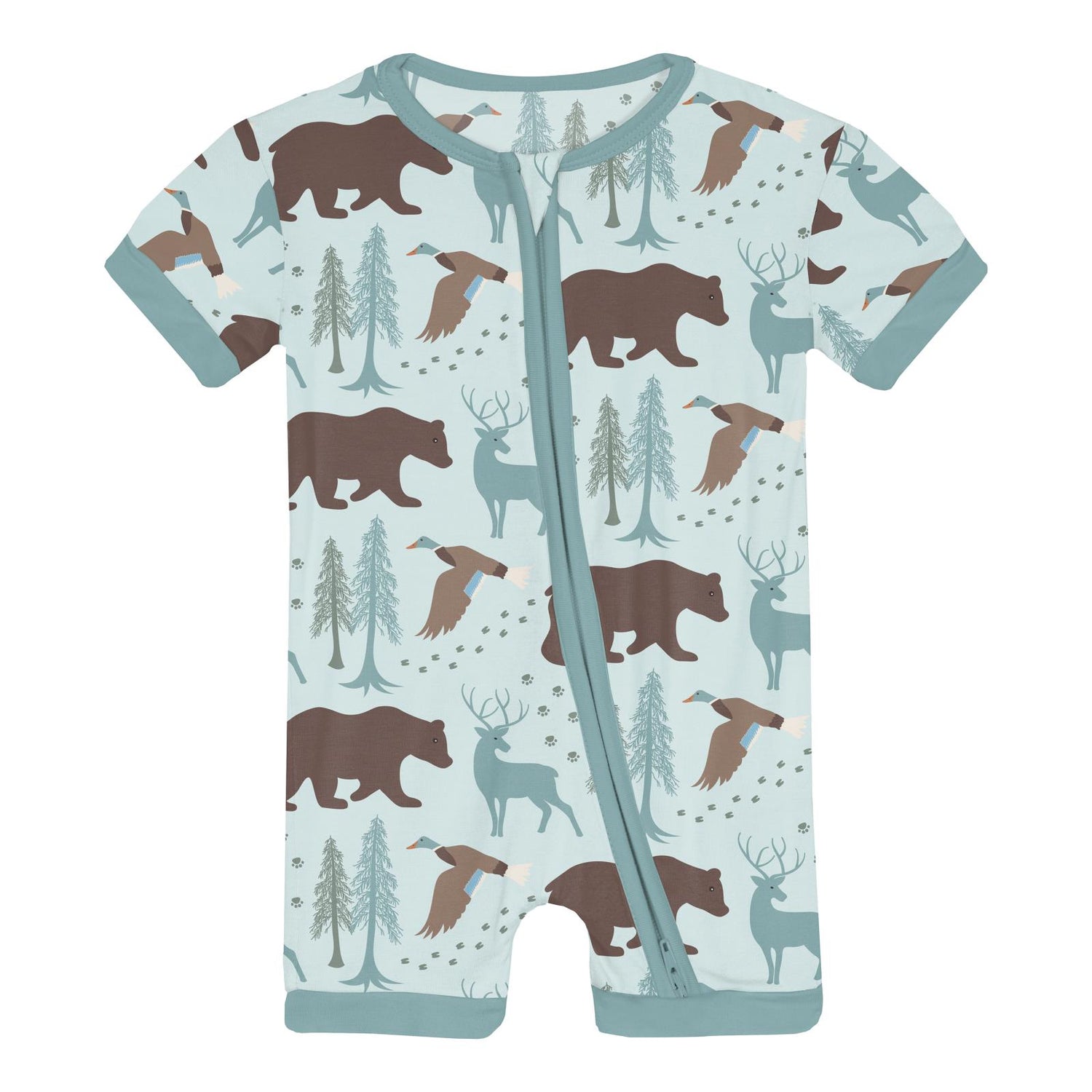 Print Shorty Sleeper with Zipper in Fresh Air Forest Adventure (359898)
