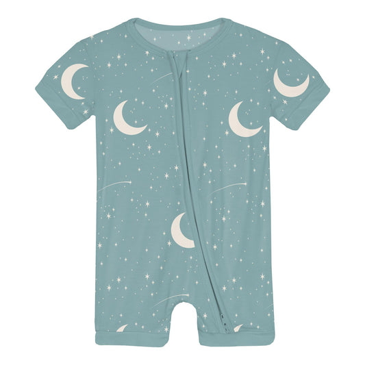 Print Shorty Sleeper with Zipper in Jade Starry Sky & Moon (359900)