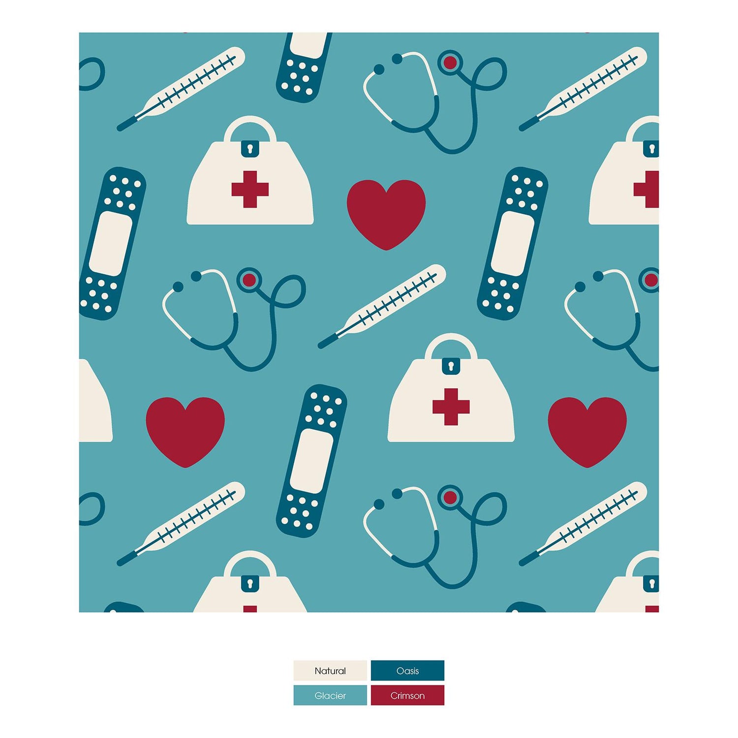 Print Long Sleeve Pajama Set in Glacier Medicine (338756)