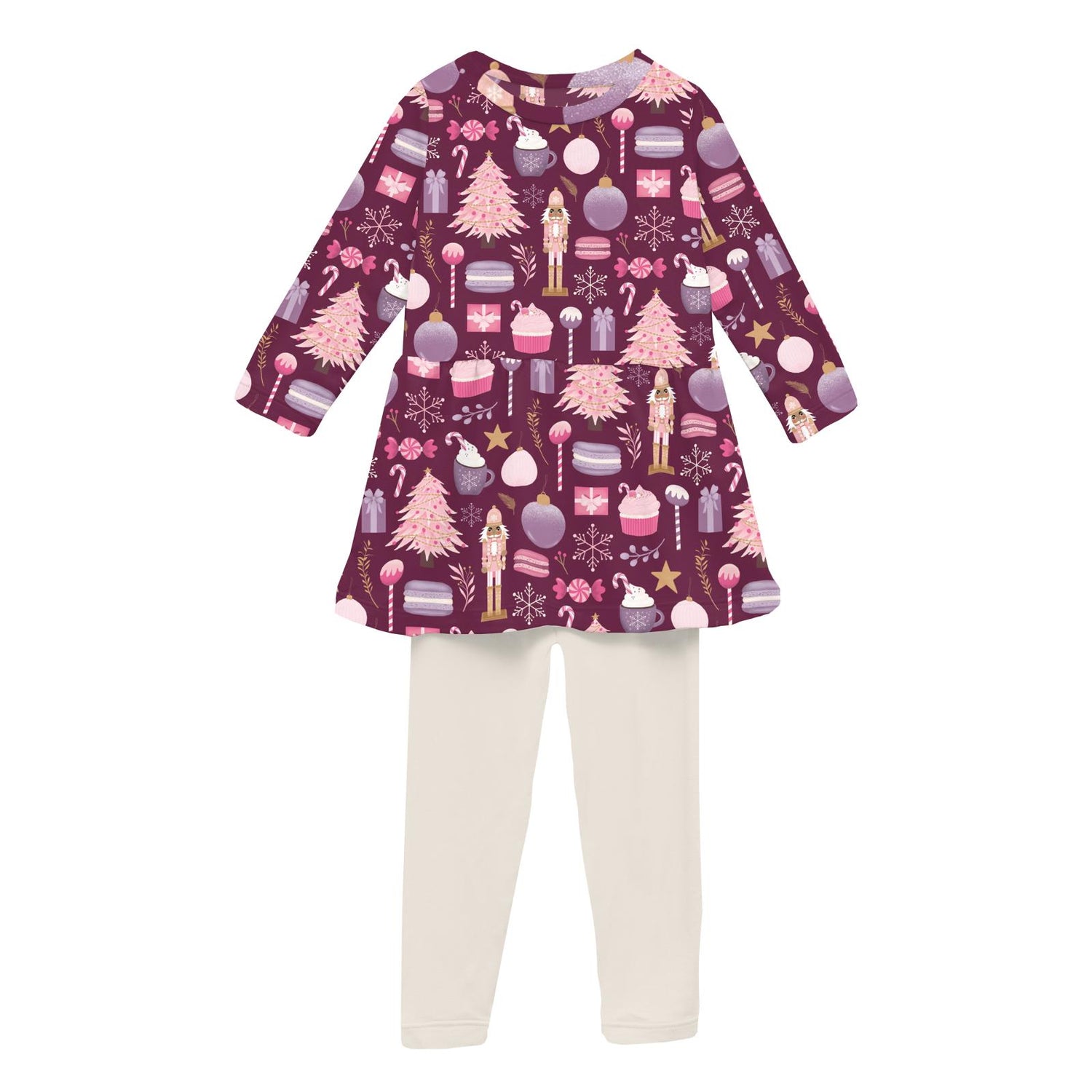 Print Long Sleeve Playtime Outfit Set in Melody Sugar Plum (343709)