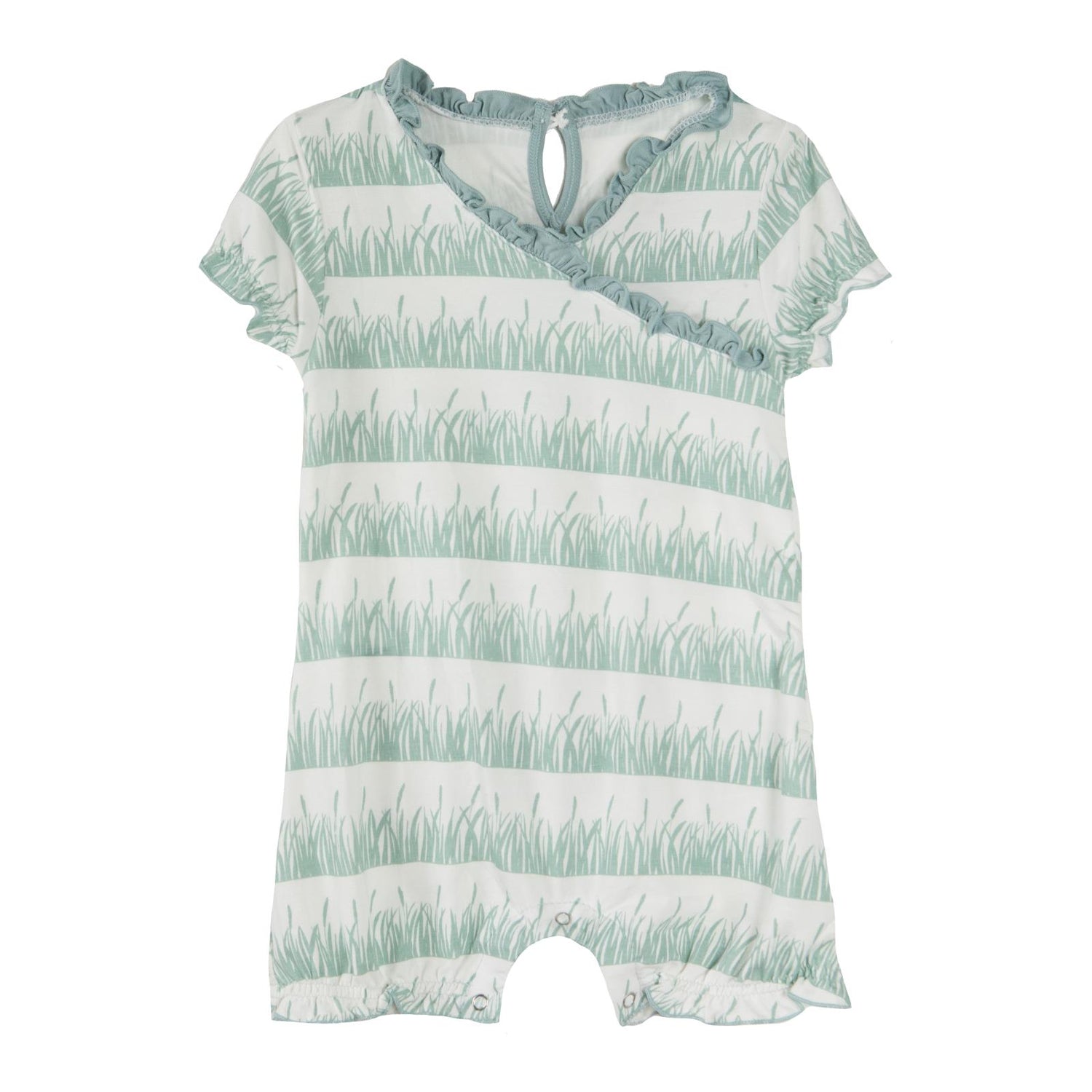 Print Ruffle Romper in Natural Grass (259277)
