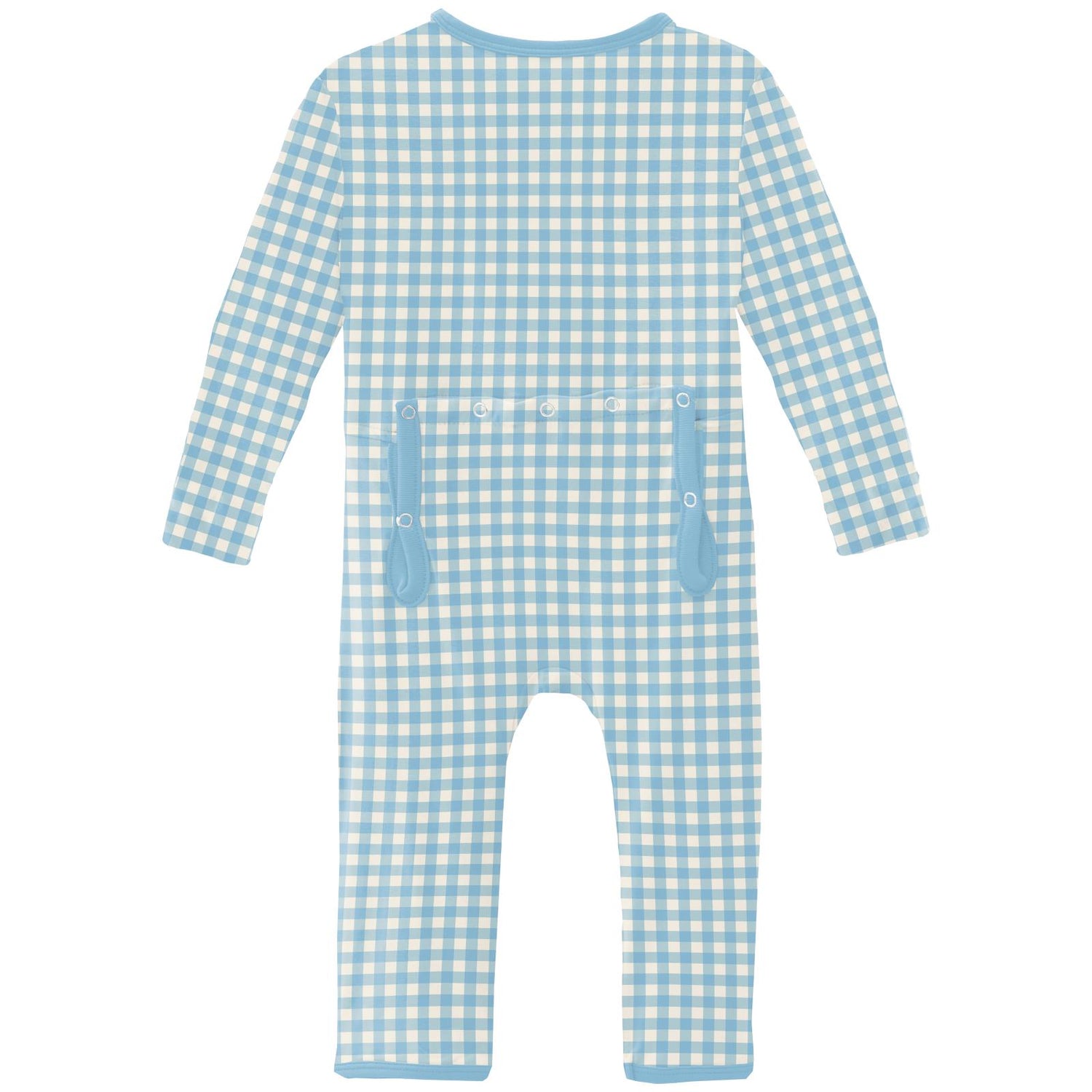 Print Coverall with 2 Way Zipper in Seaside Blue Gingham (311161)