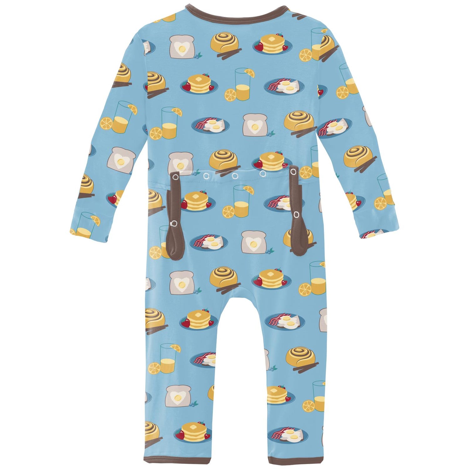 Print Coverall with 2 Way Zipper in Seaside Blue Breakfast in Bed (311355)