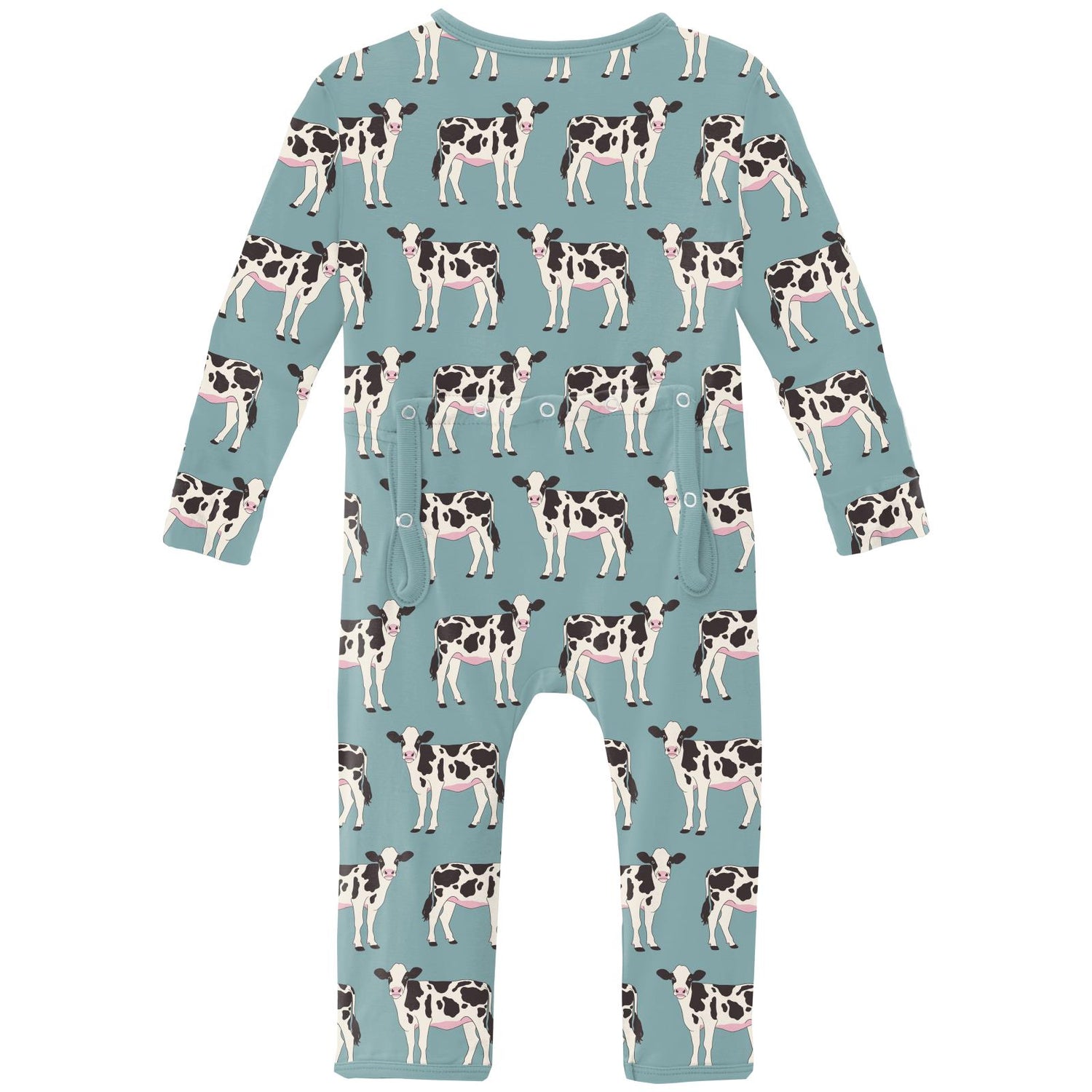 Print Coverall with 2 Way Zipper in Jade Cows (311530)