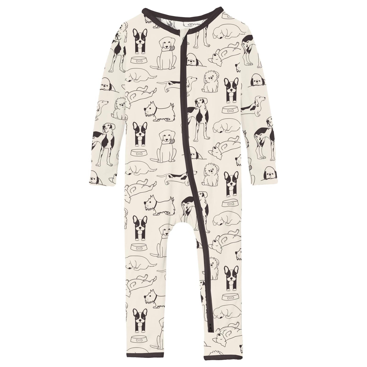 Print Coverall with 2 Way Zipper in Natural Dogs (311081)