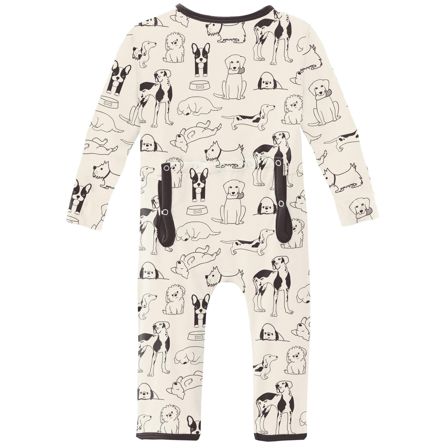 Print Coverall with 2 Way Zipper in Natural Dogs (311172)