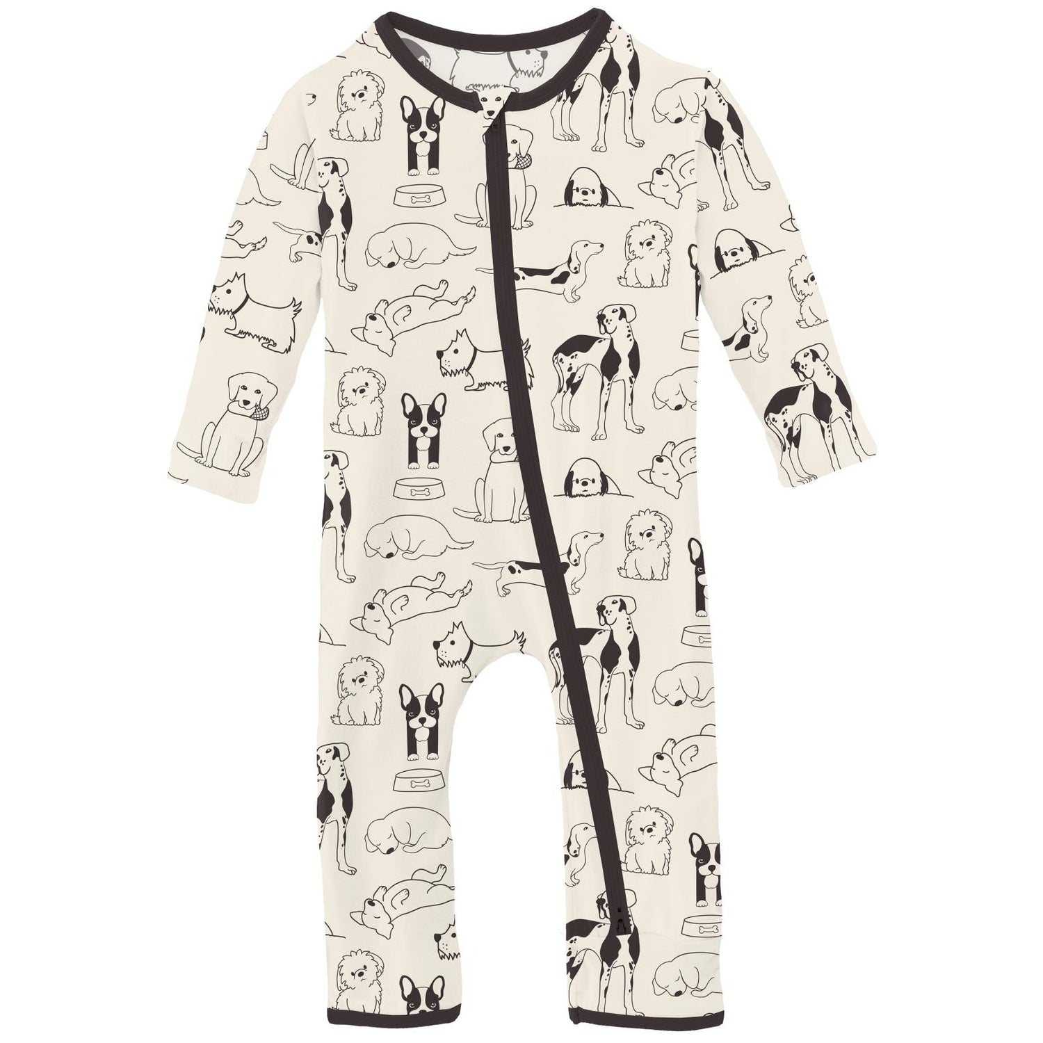 Print Coverall with 2 Way Zipper in Natural Dogs (311284)