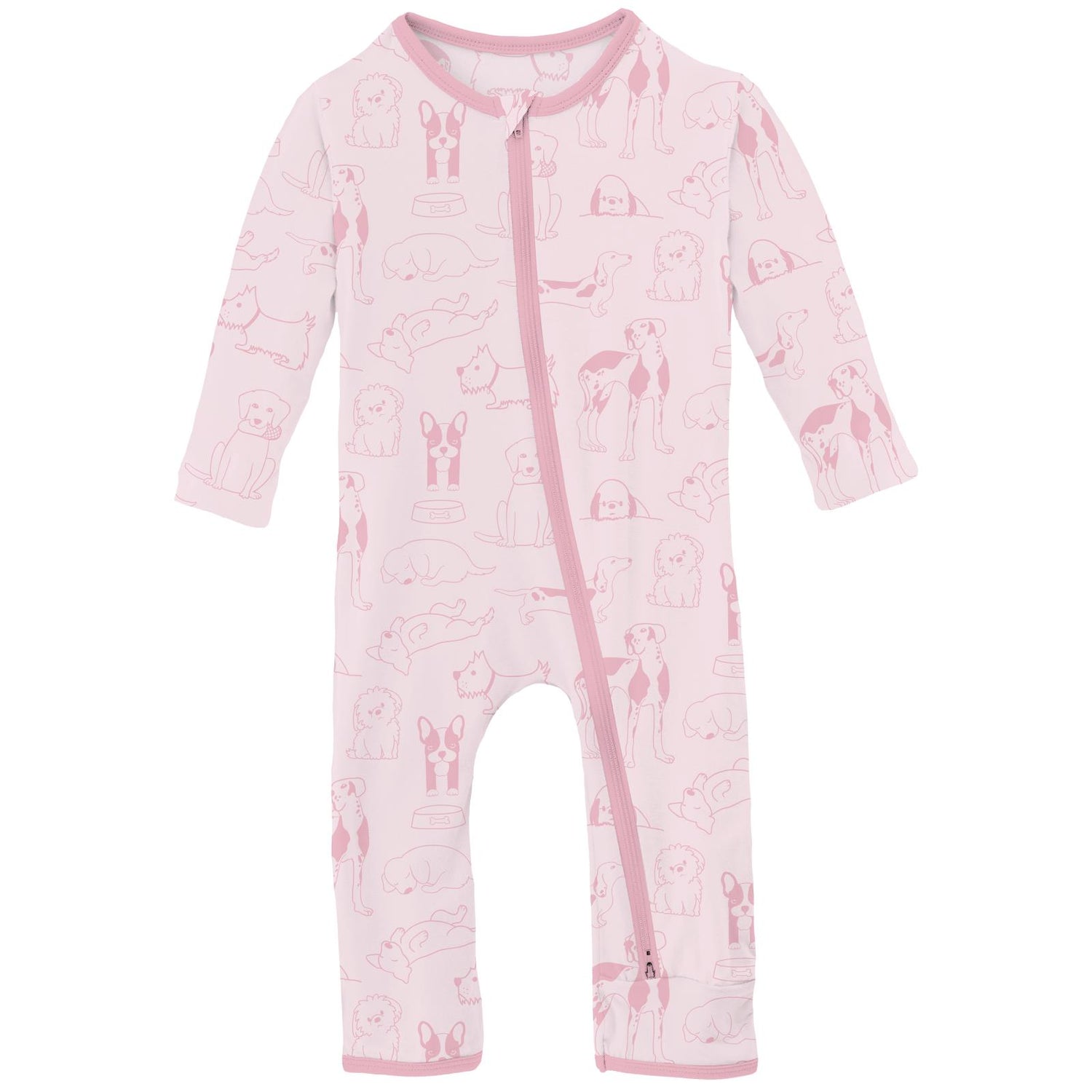 Print Coverall with 2 Way Zipper in Shrinking Violet Dogs (311385)