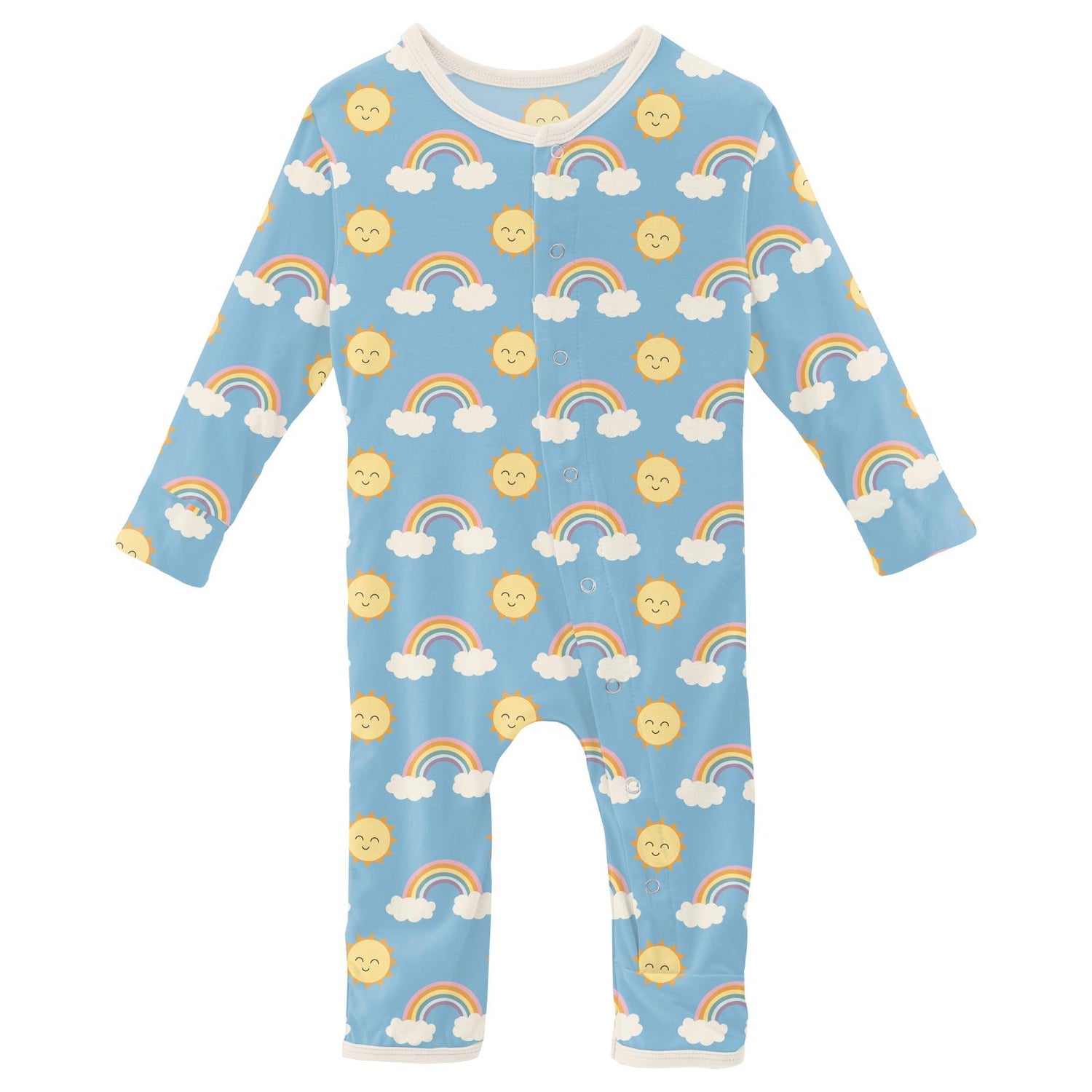 Print Coverall with Snaps in Sunshine and Rainbows (311433)