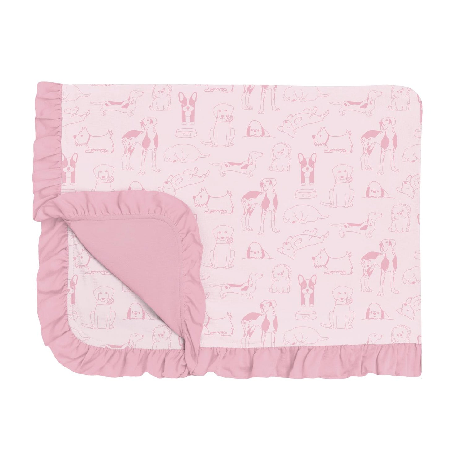 Print Ruffle Toddler Blanket in Shrinking Violet Dogs (312179)