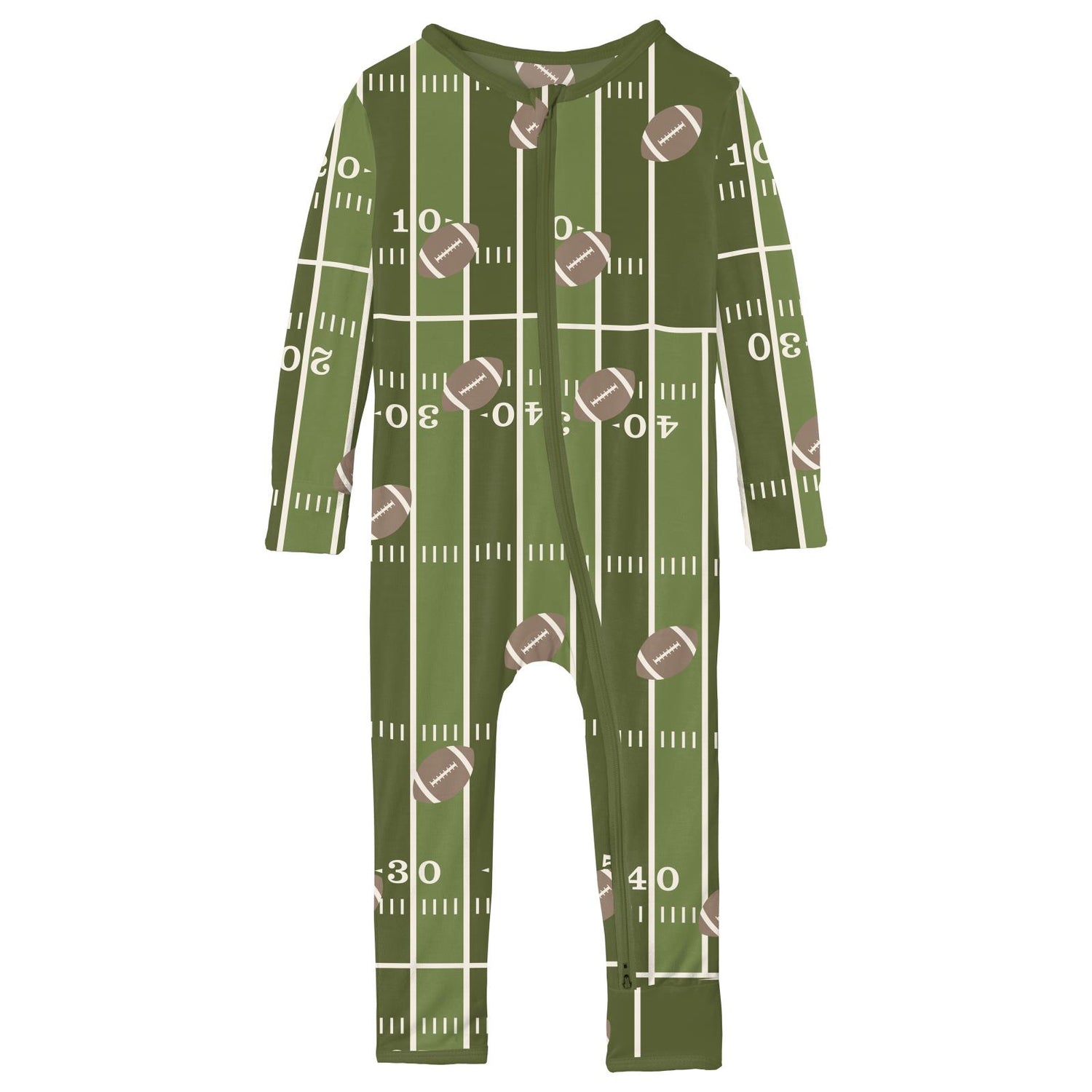 Print Coverall with 2 Way Zipper in Pesto Football (344004)