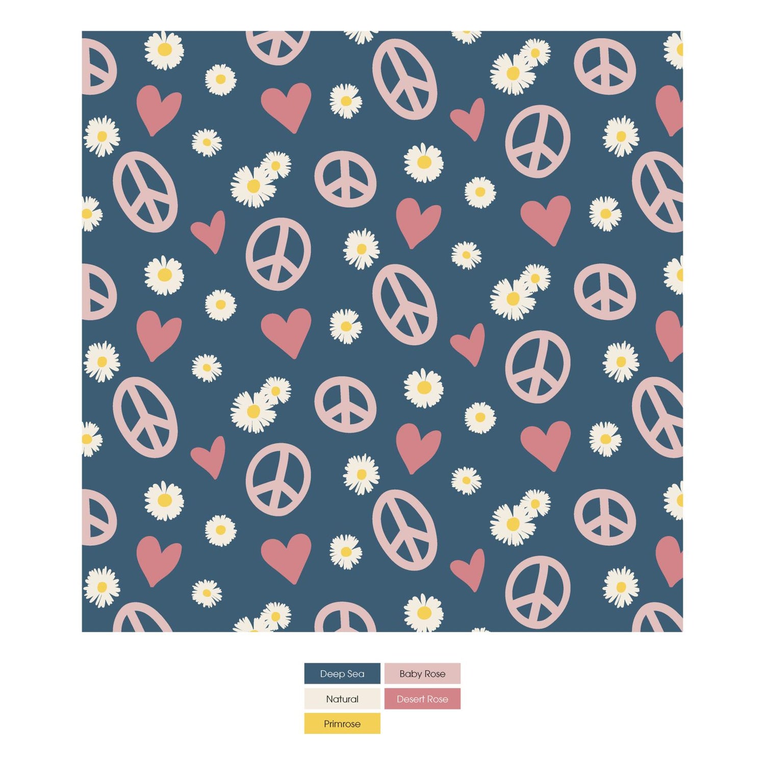 Print Short Sleeve Pajama Set in Peace, Love and Happiness (288129)