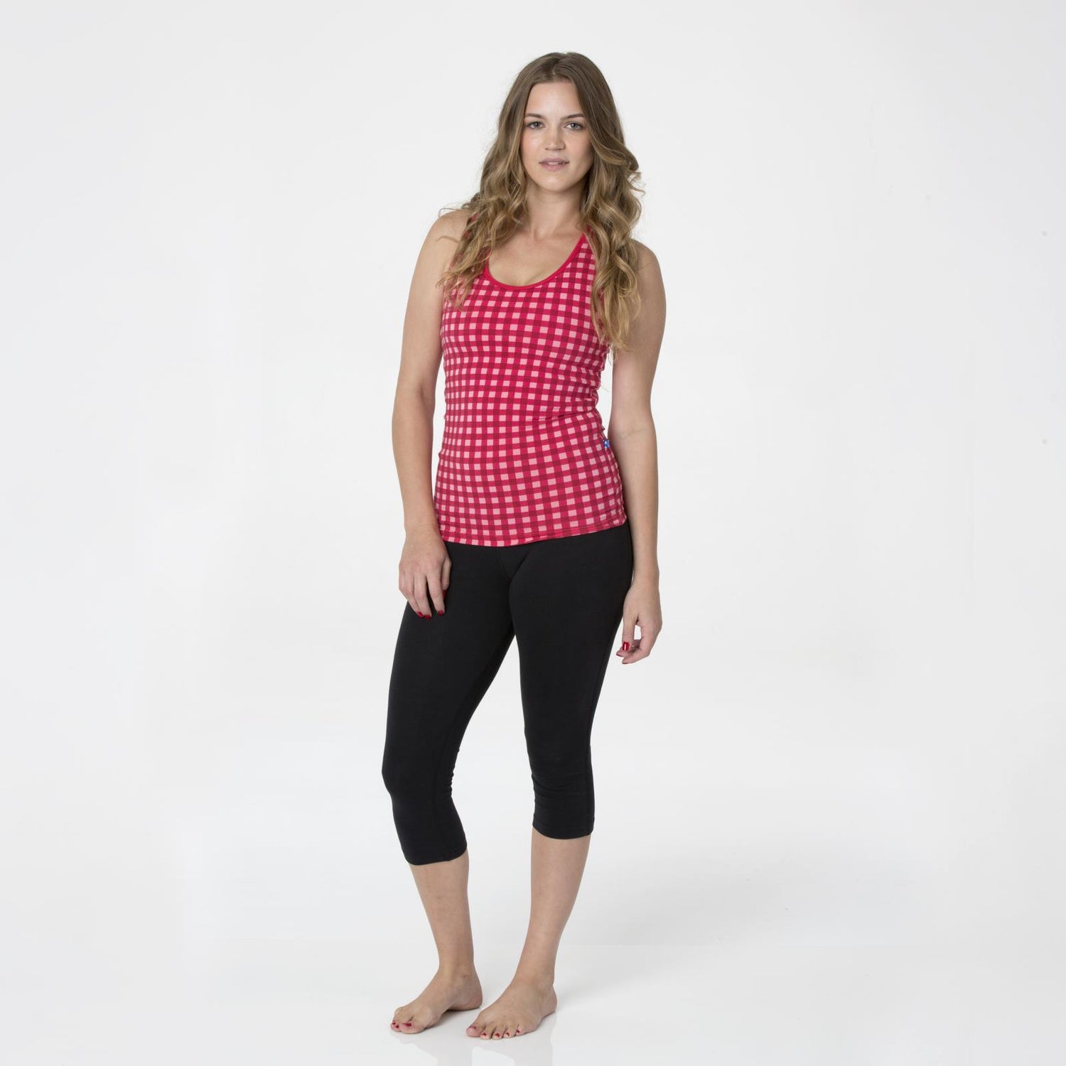 Print Women's Luxe Tank in Flag Red Gingham
