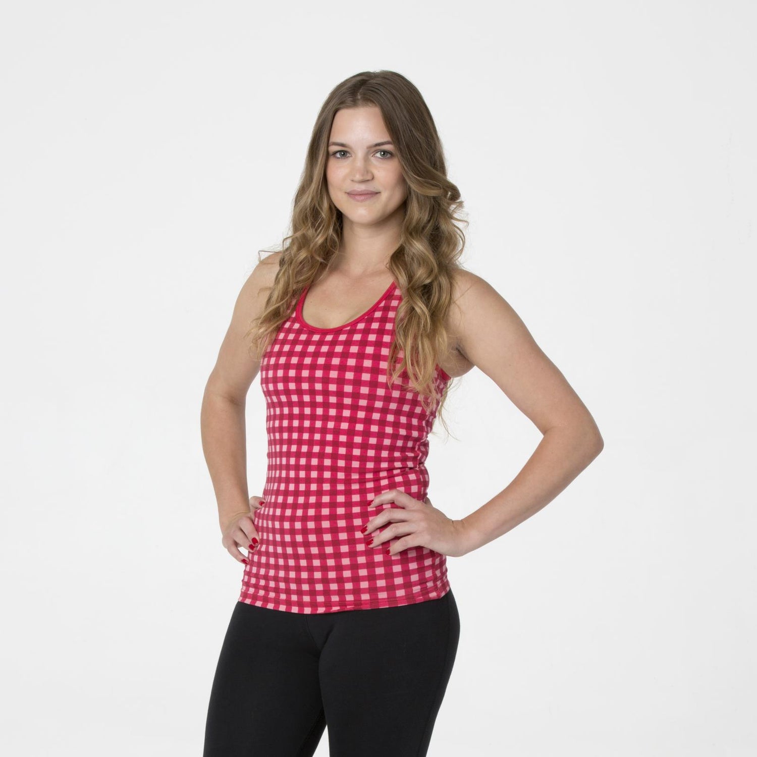 Print Women's Luxe Tank in Flag Red Gingham