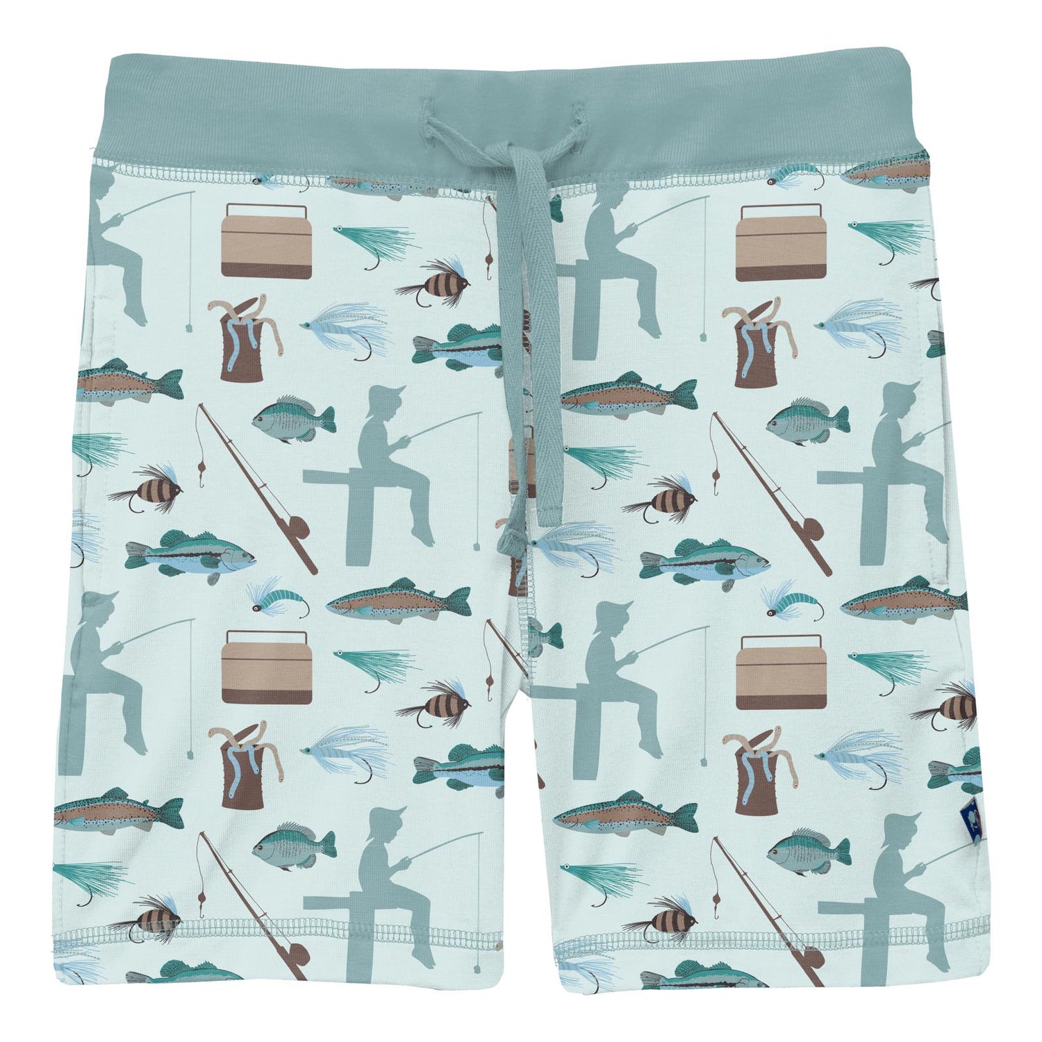 Print Lightweight Drawstring Shorts in Fresh Air Fishing (318427)