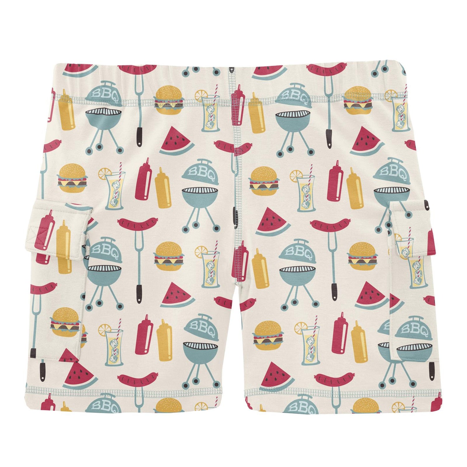 Print Cargo Shorts in Natural BBQ (318637)