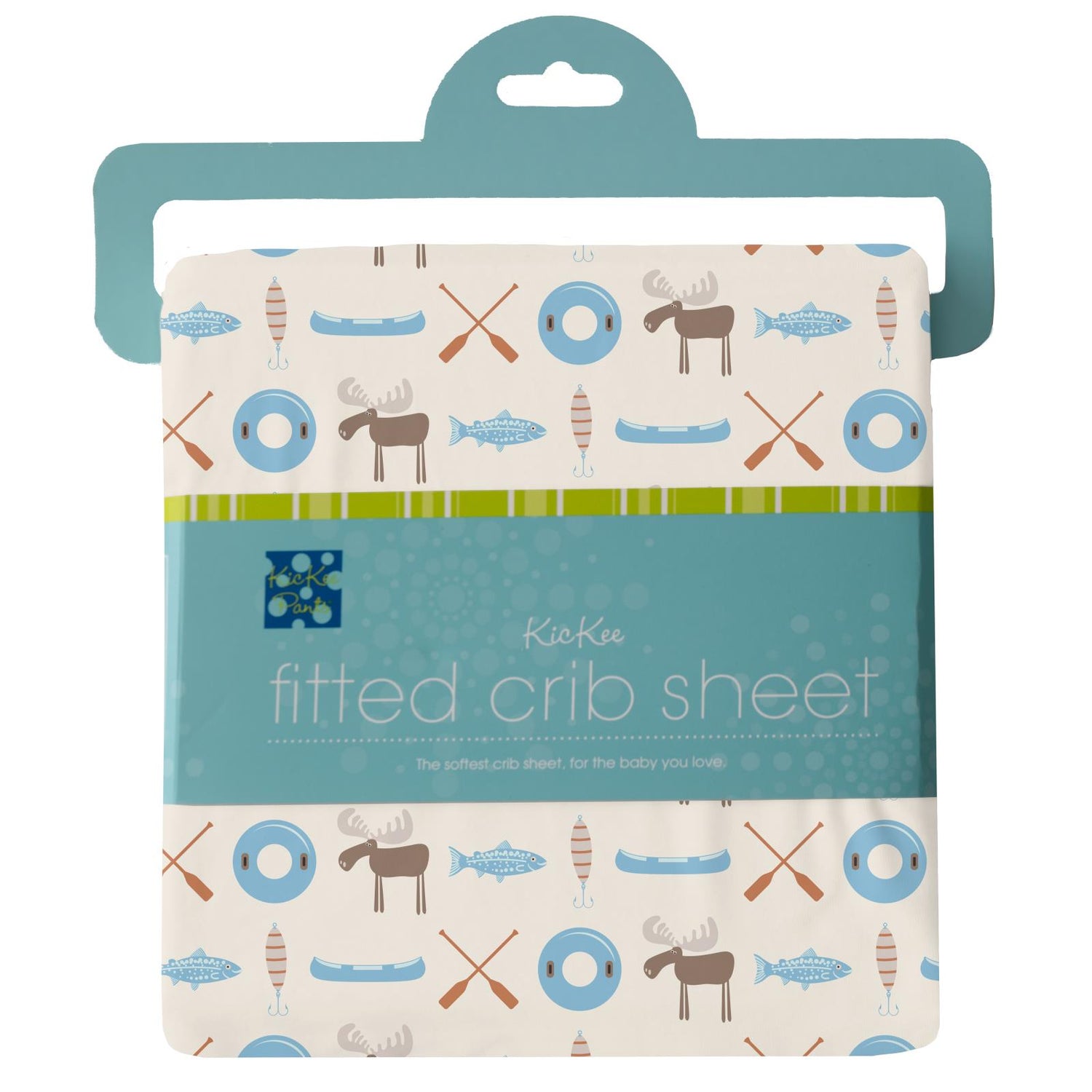 Print Grow with me Crib to Twin Fitted Sheet in Natural Lake Life (318379)