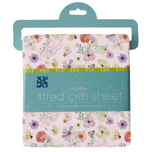Print Grow with me Crib to Twin Fitted Sheet in Shrinking Violet Pressed Flowers (318485)