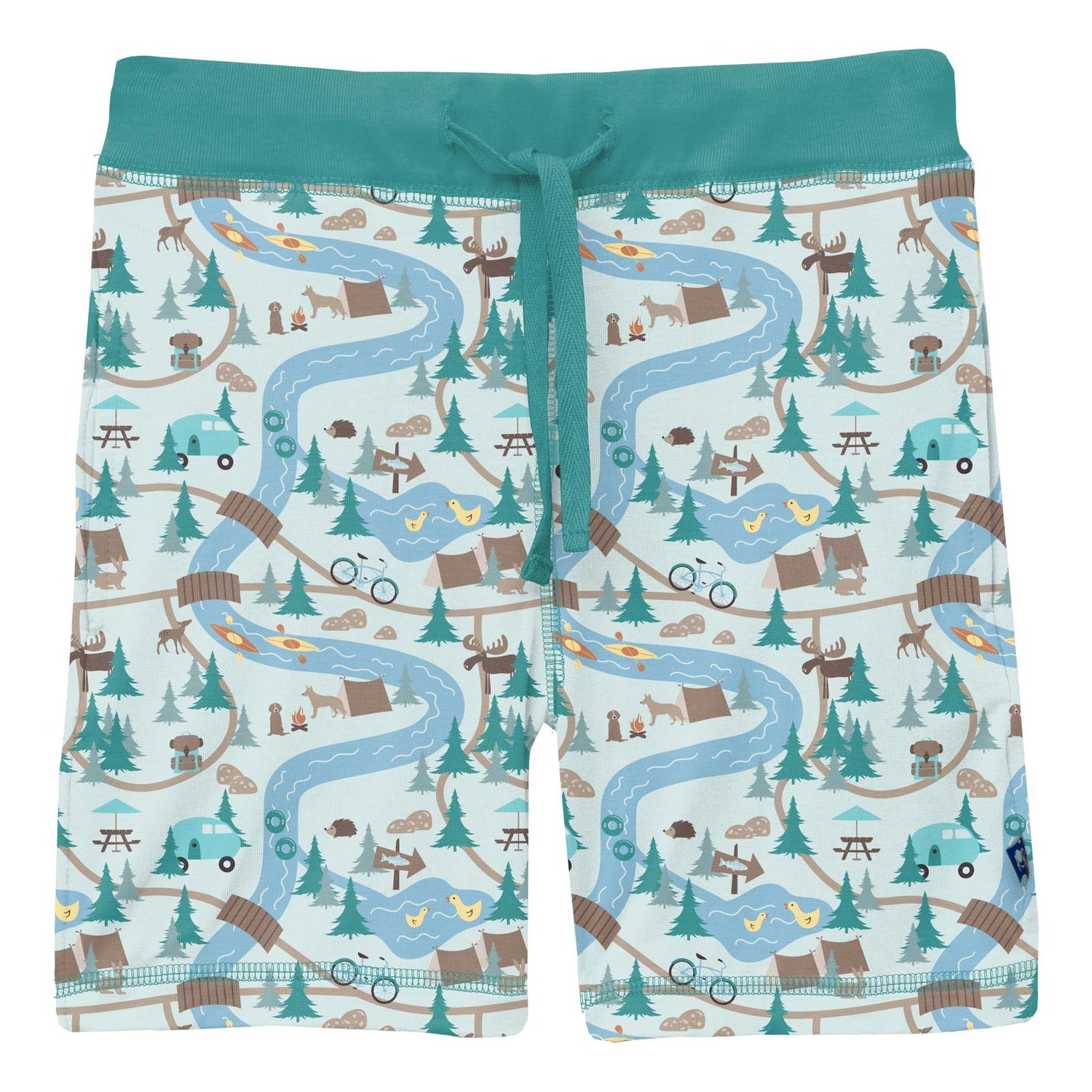 Print Lightweight Drawstring Shorts in Fresh Air Campground Map (318544)