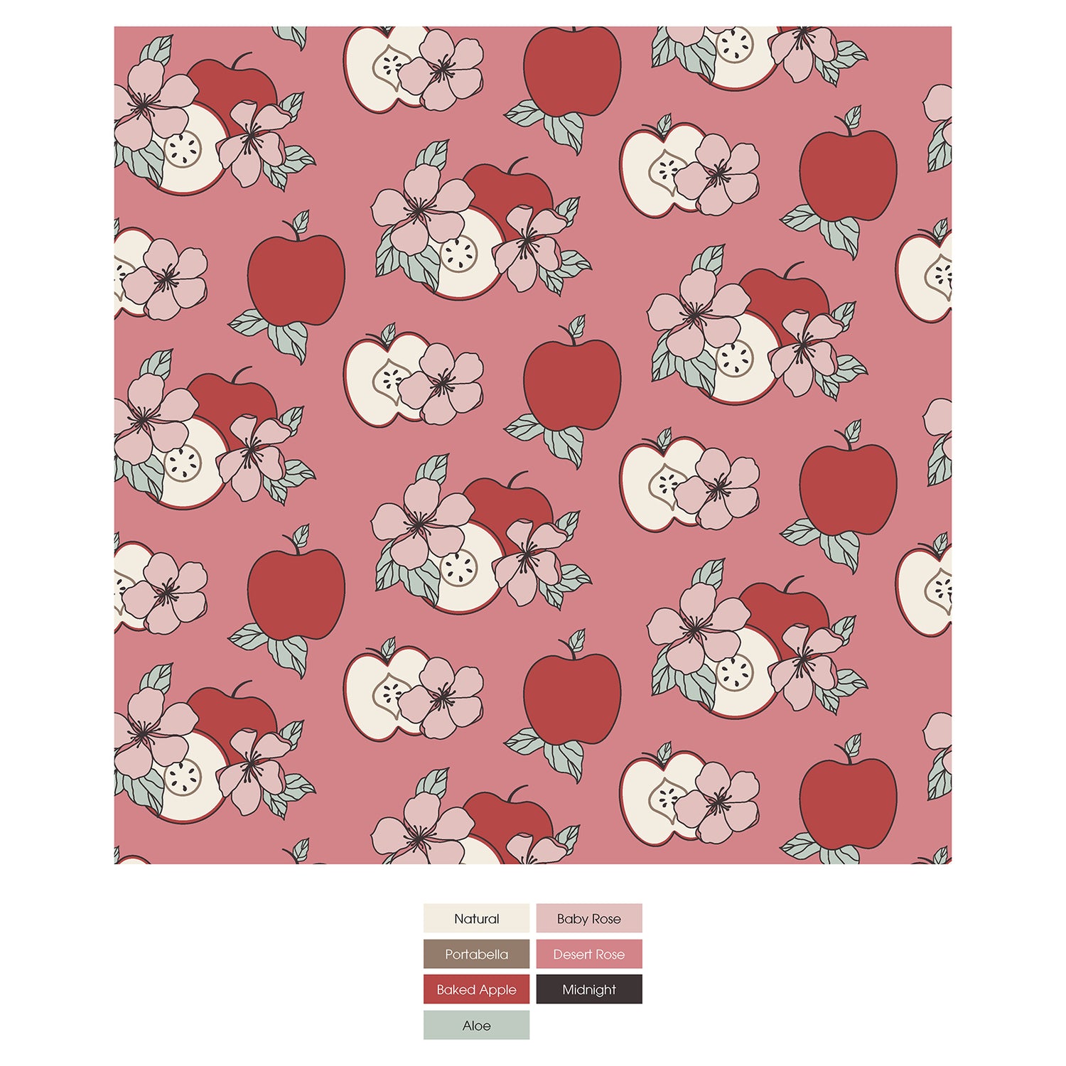 Print Footie with 2 Way Zipper in Desert Rose Apple Picking (339471)