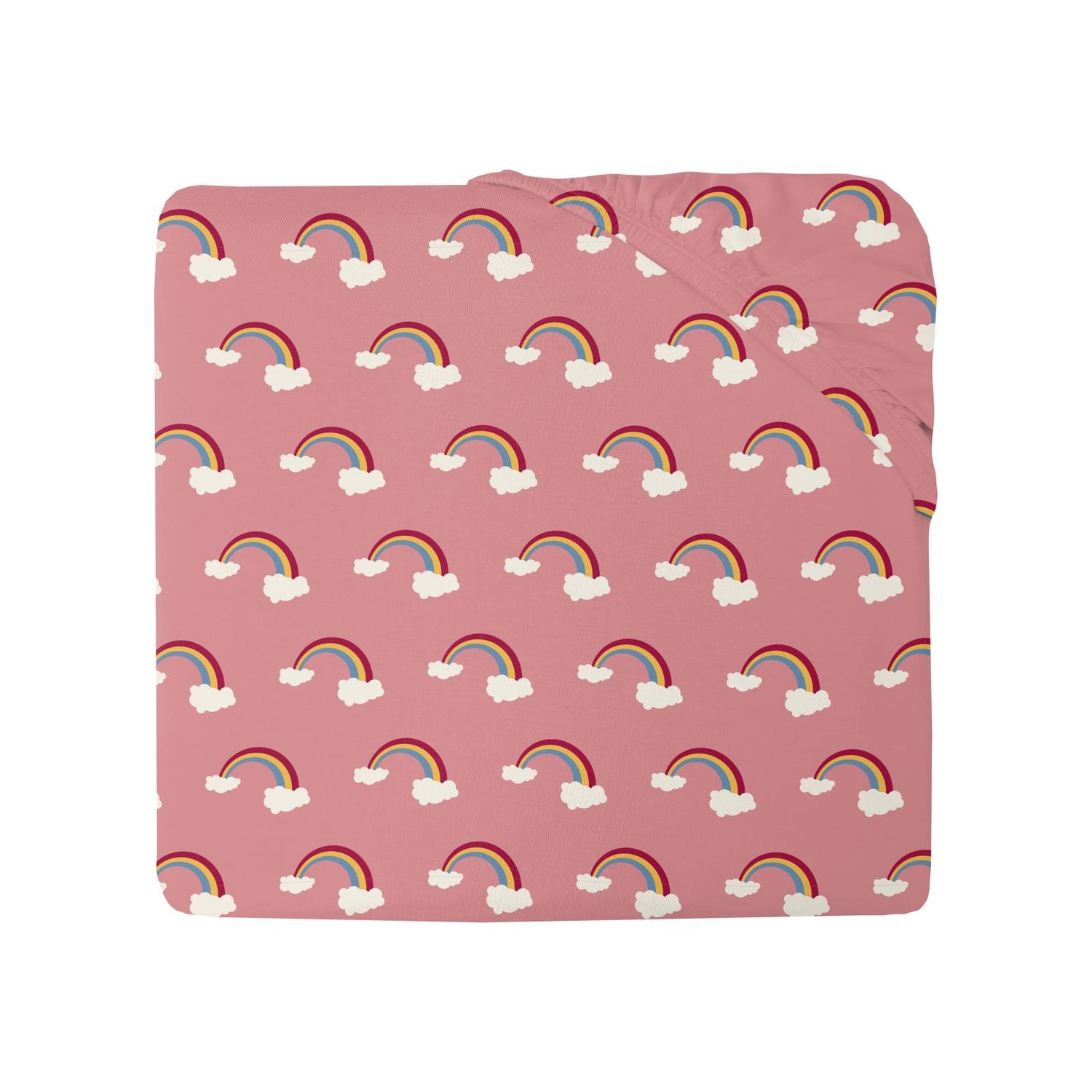Print Grow-with-Me Twin to Full Fitted Sheet in Strawberry Rainbows