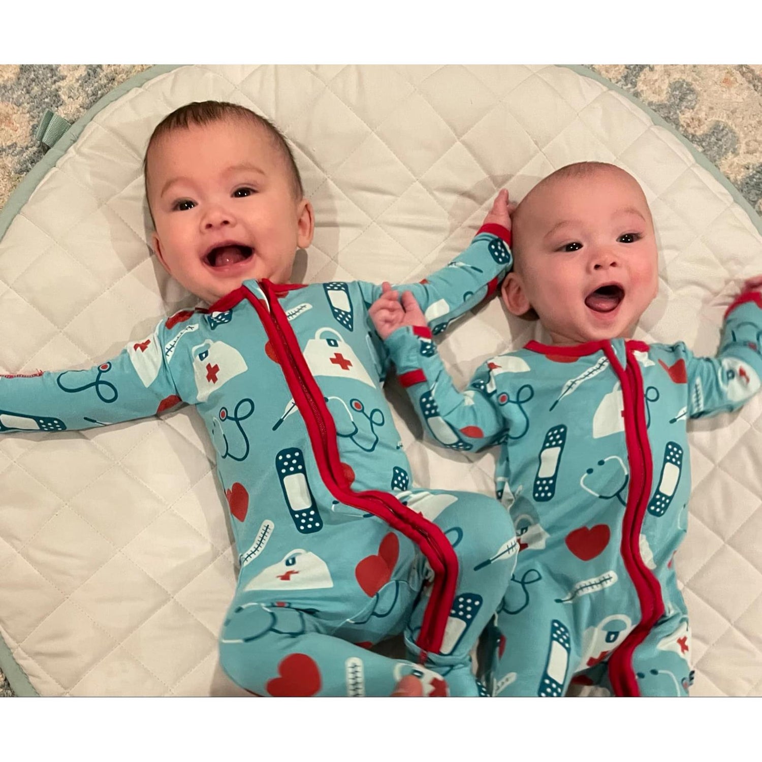 Print Footie with 2 Way Zipper in Glacier Medicine (324801)