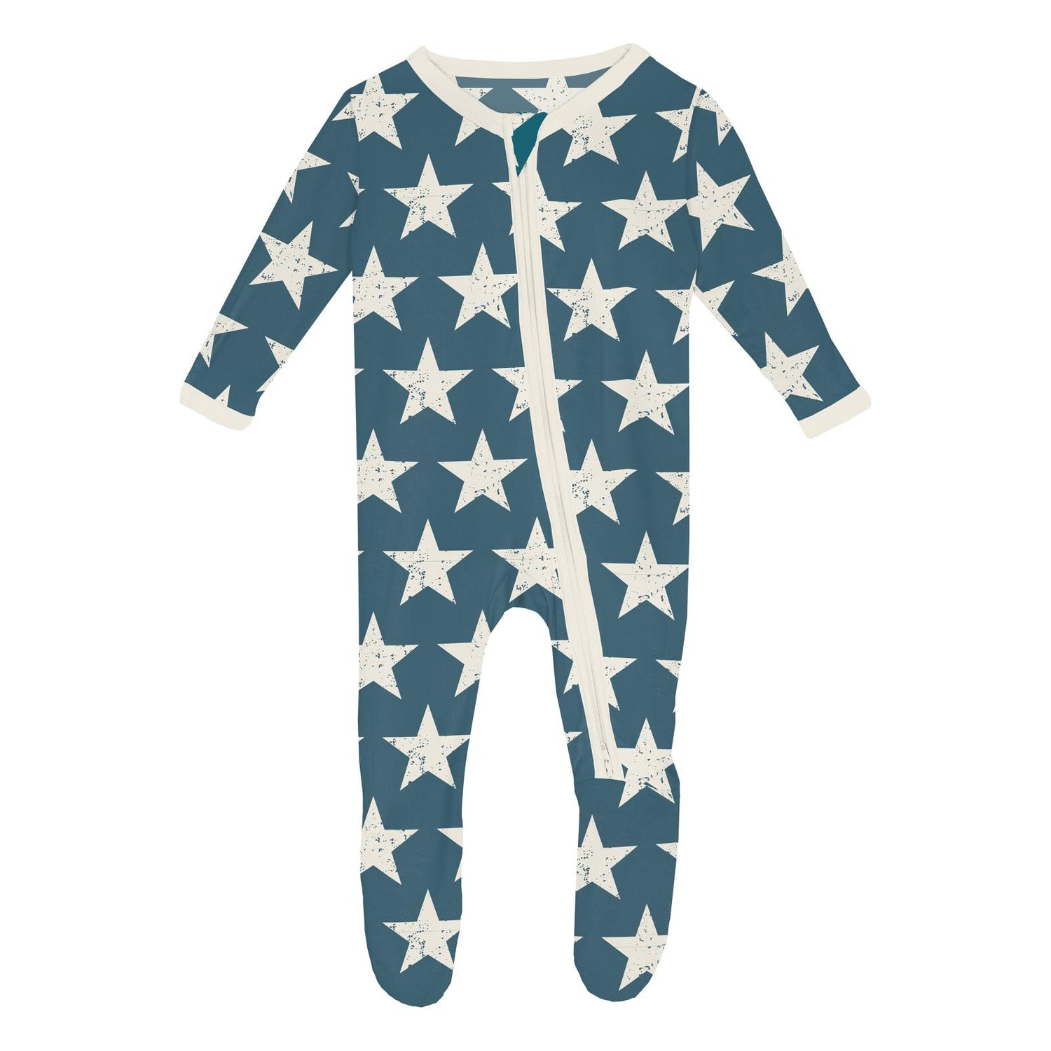 Print Footie with 2 Way Zipper in Vintage Stars (324907)