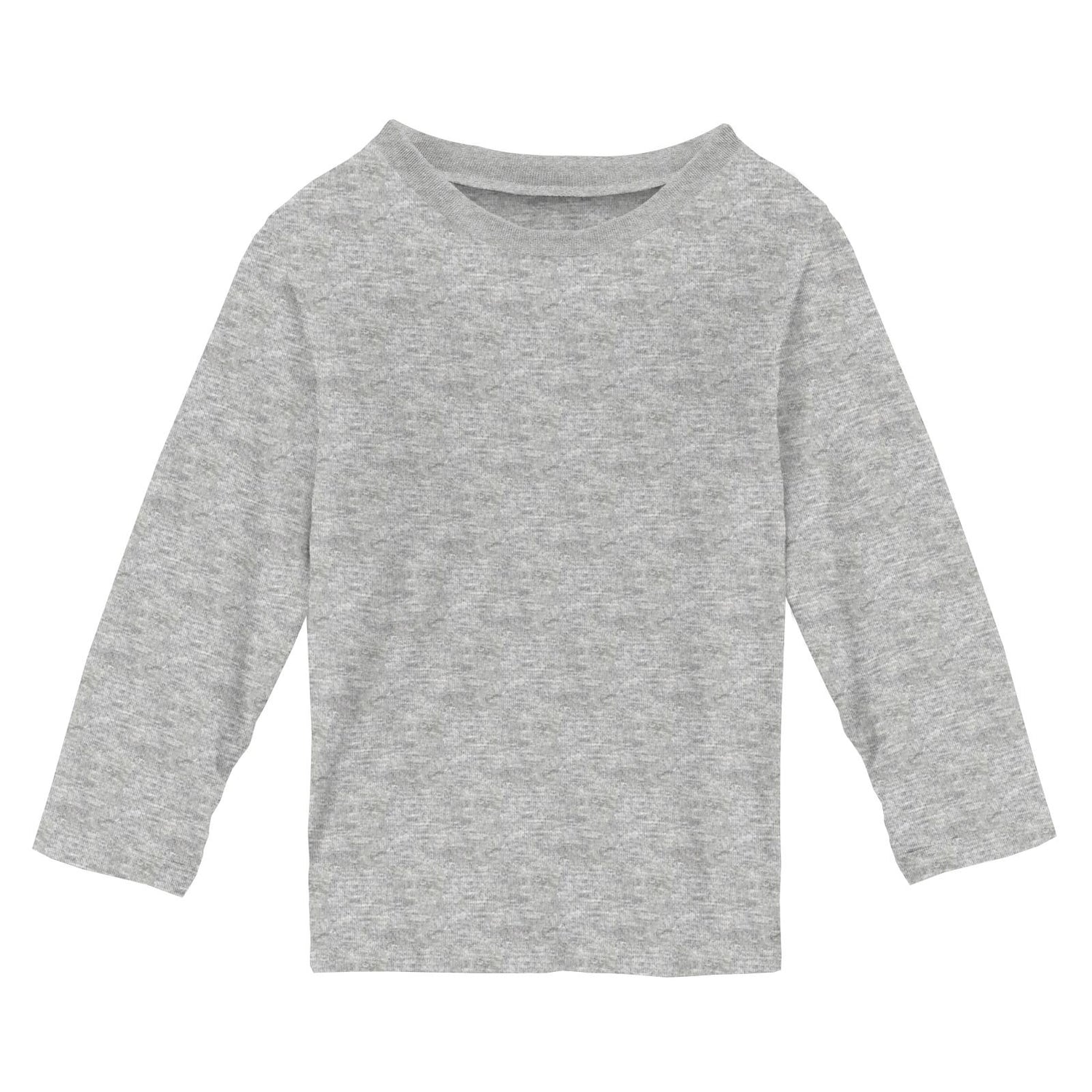 Long Sleeve Crew Neck Tee in Heathered Mist (324916)