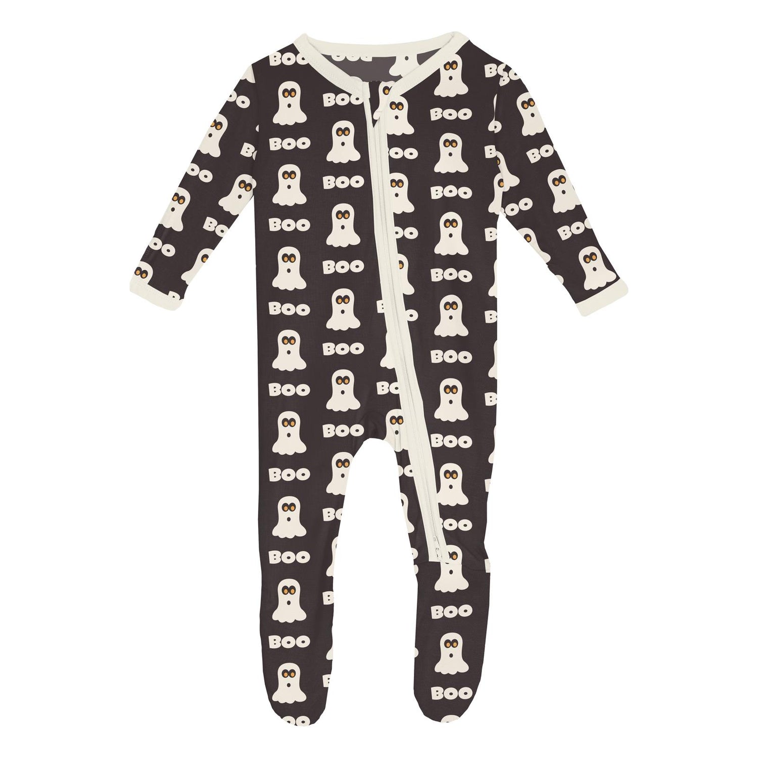Print Footie with 2 Way Zipper in Midnight Boo (325117)
