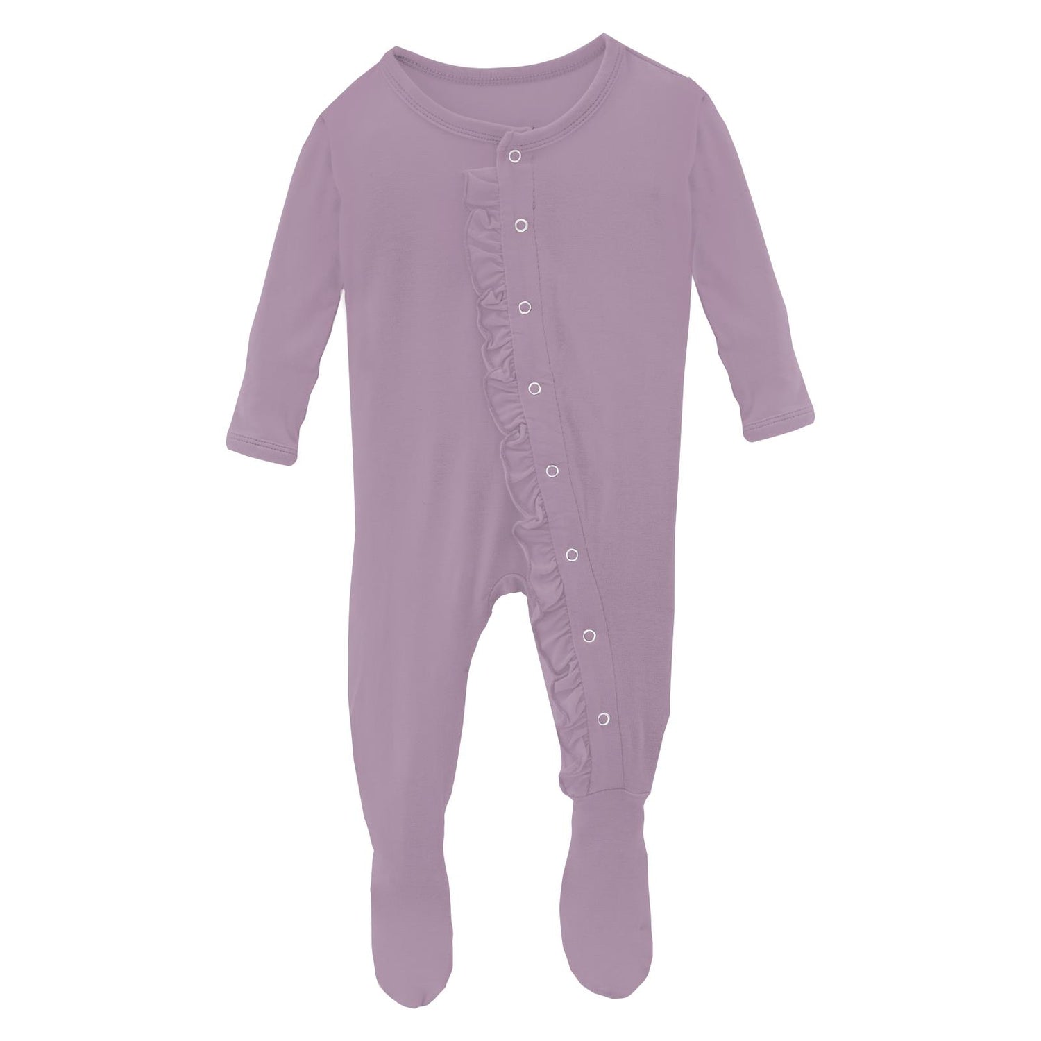 Classic Ruffle Footie with Snaps in Lavender (336235)