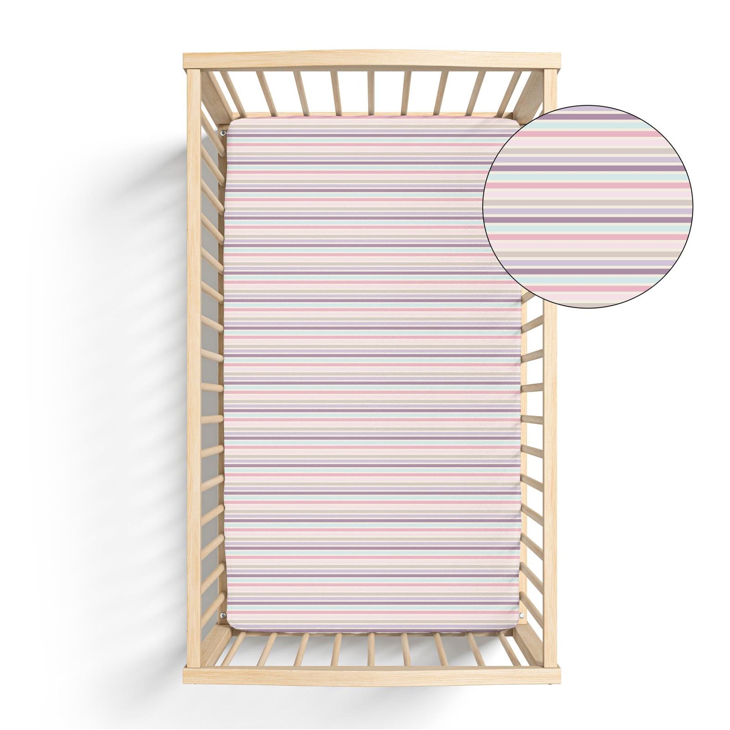 Print Grow-with-Me Crib to Twin Fitted Sheet in Ice Cream Stripe (336290)