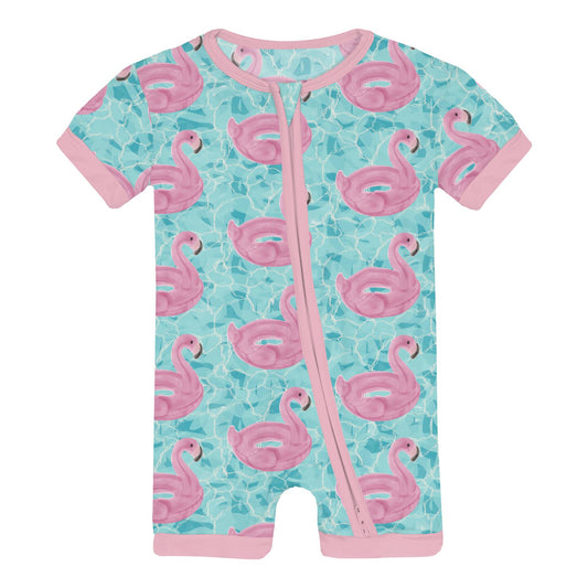 Print Shorty Sleeper with Zipper in Pool Party (336349)