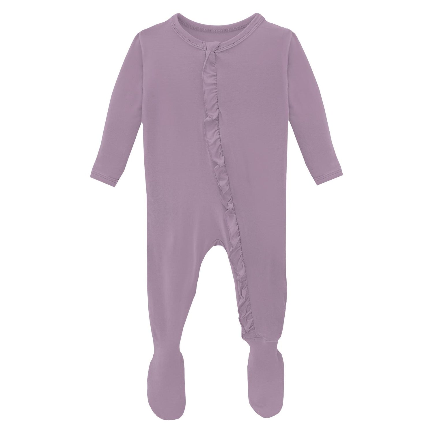 Classic Ruffle Footie with 2 Way Zipper in Lavender (336361)