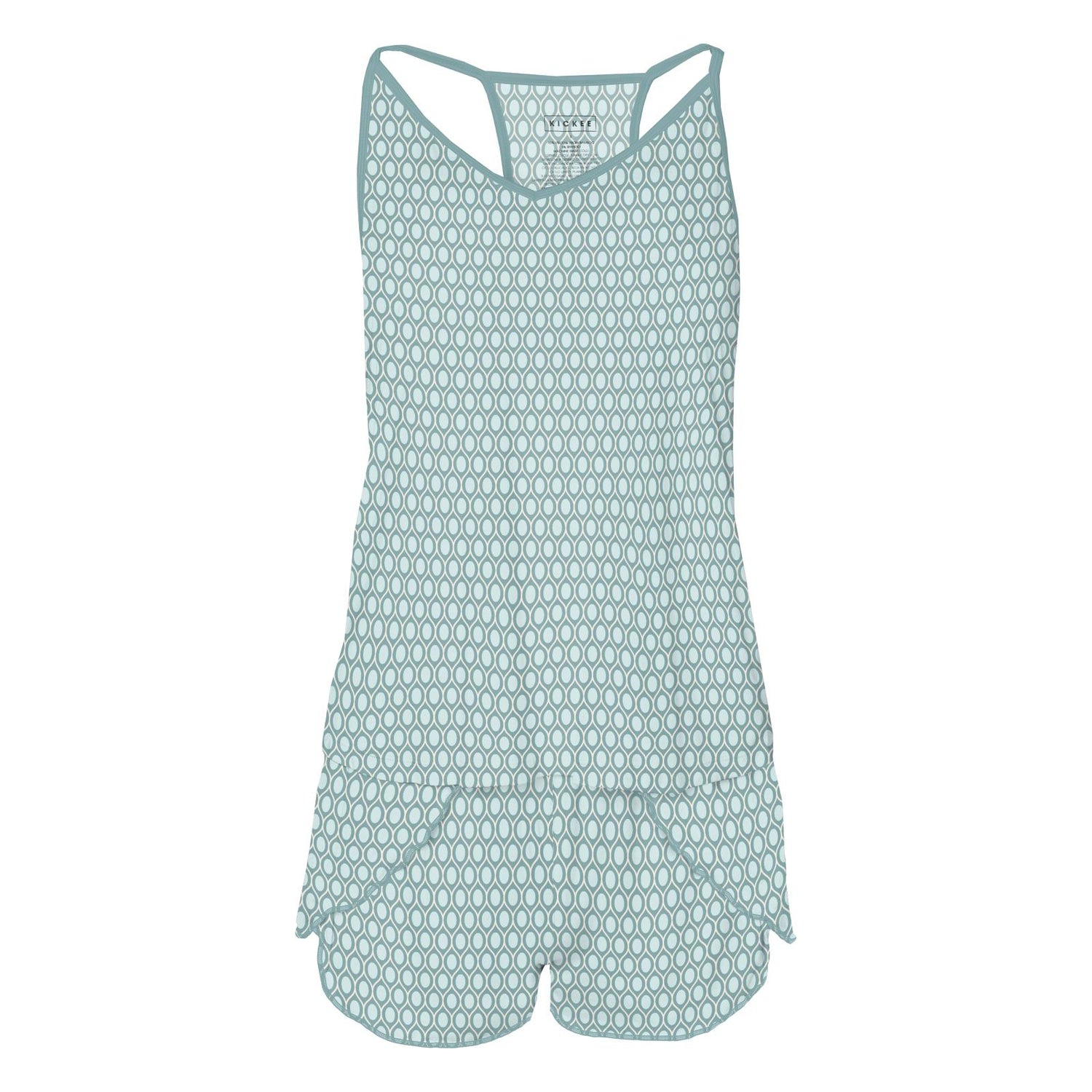 Women's Print Swing Tank & Tulip Shorts Set in Jade Wavy Lattice (336494)