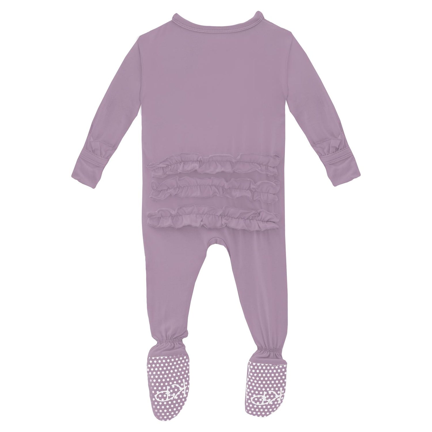 Classic Ruffle Footie with Snaps in Lavender (336805)