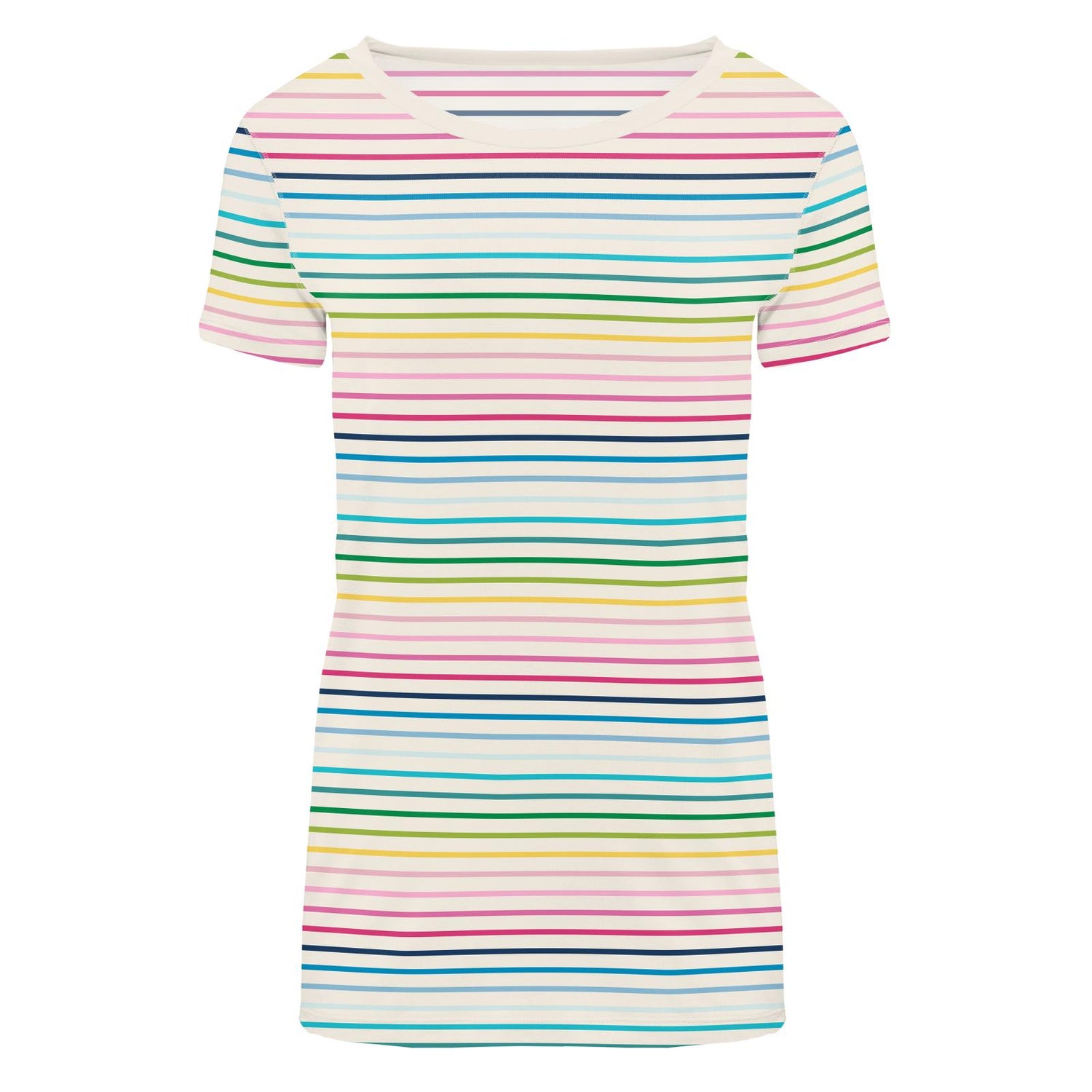 Women's Print Short Sleeve Relaxed Tee in Happy Stripe (336881)