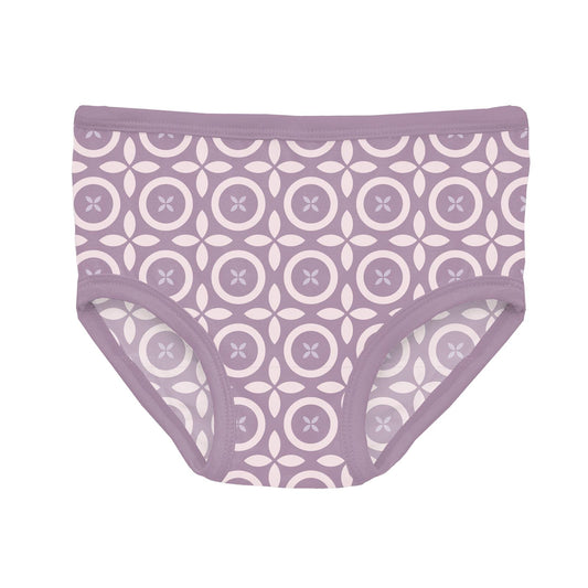 Print Girl's Underwear Set of 3 in Lavender Flower Lattice; Lavender & Thistle Ice Cream Truck (336954)