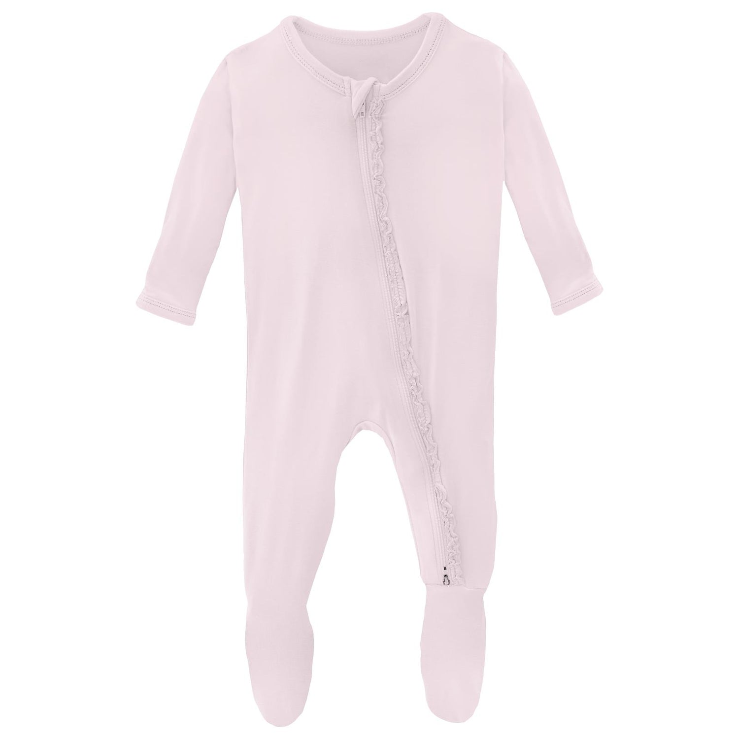 Muffin Ruffle Footie with 2 Way Zipper in Shrinking Violet (337104)