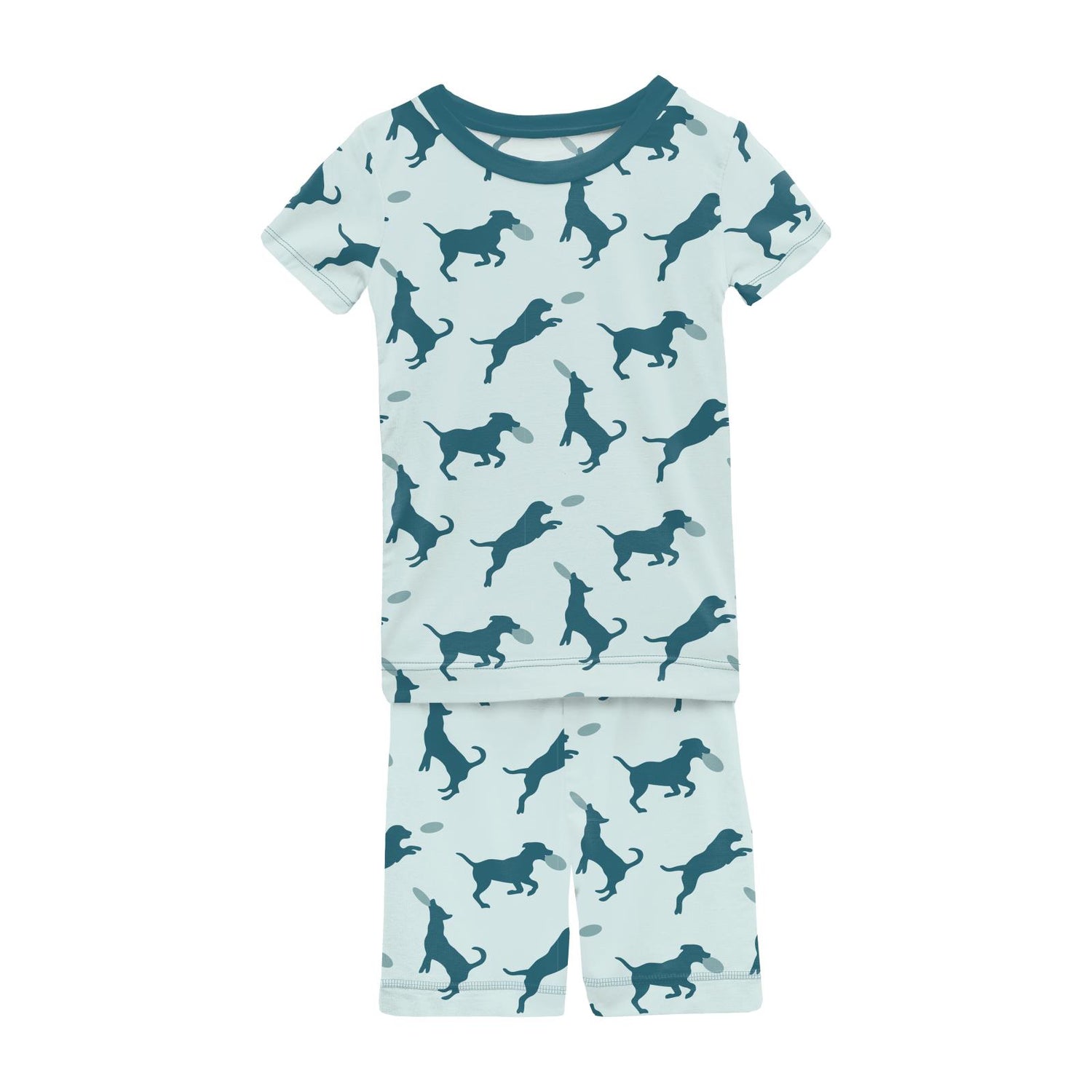 Print Short Sleeve Pajama Set with Shorts in Fresh Air Frisbee Labs (337261)