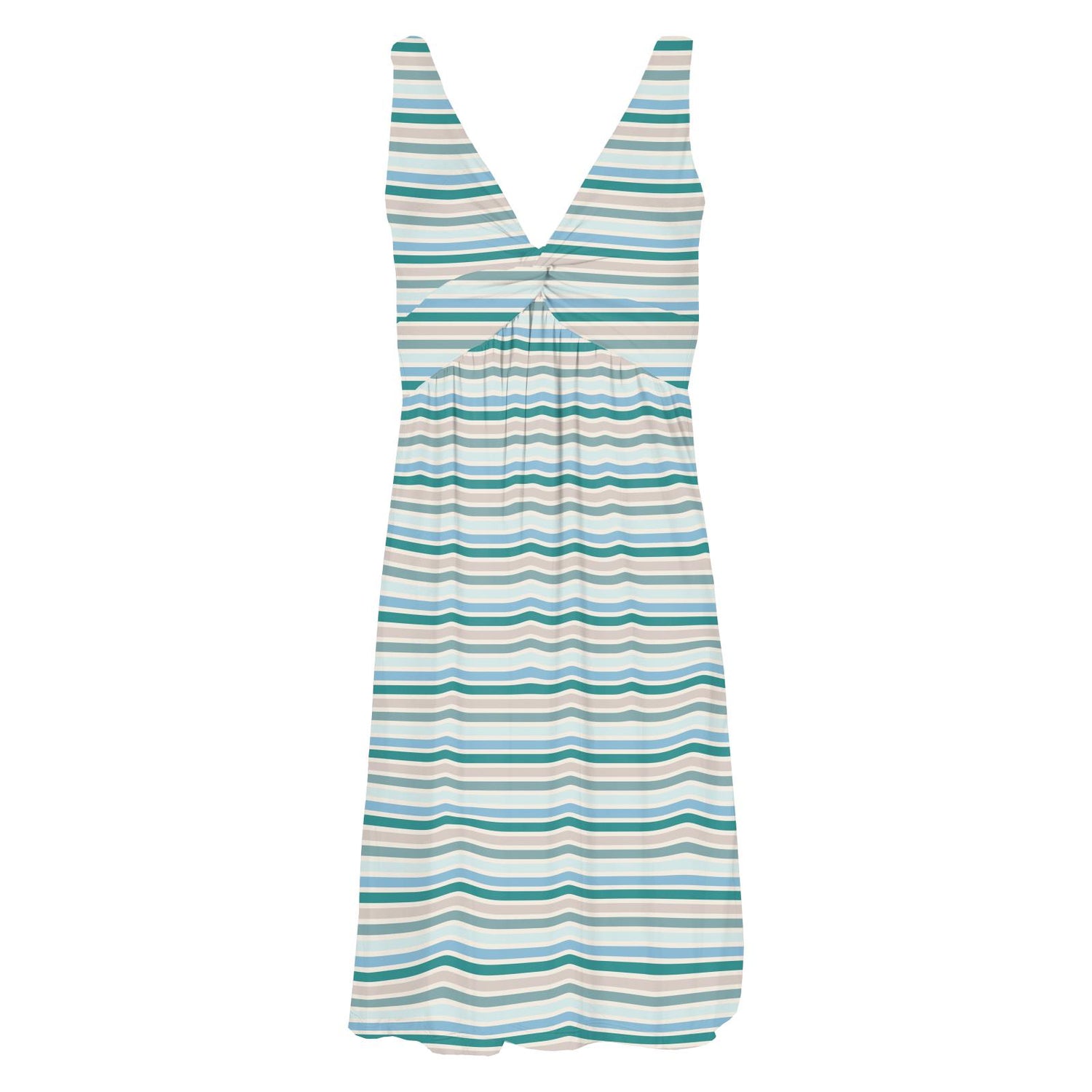 Women's Print Knee-Length Twist Nightgown in Lakeside Stripe (337496)
