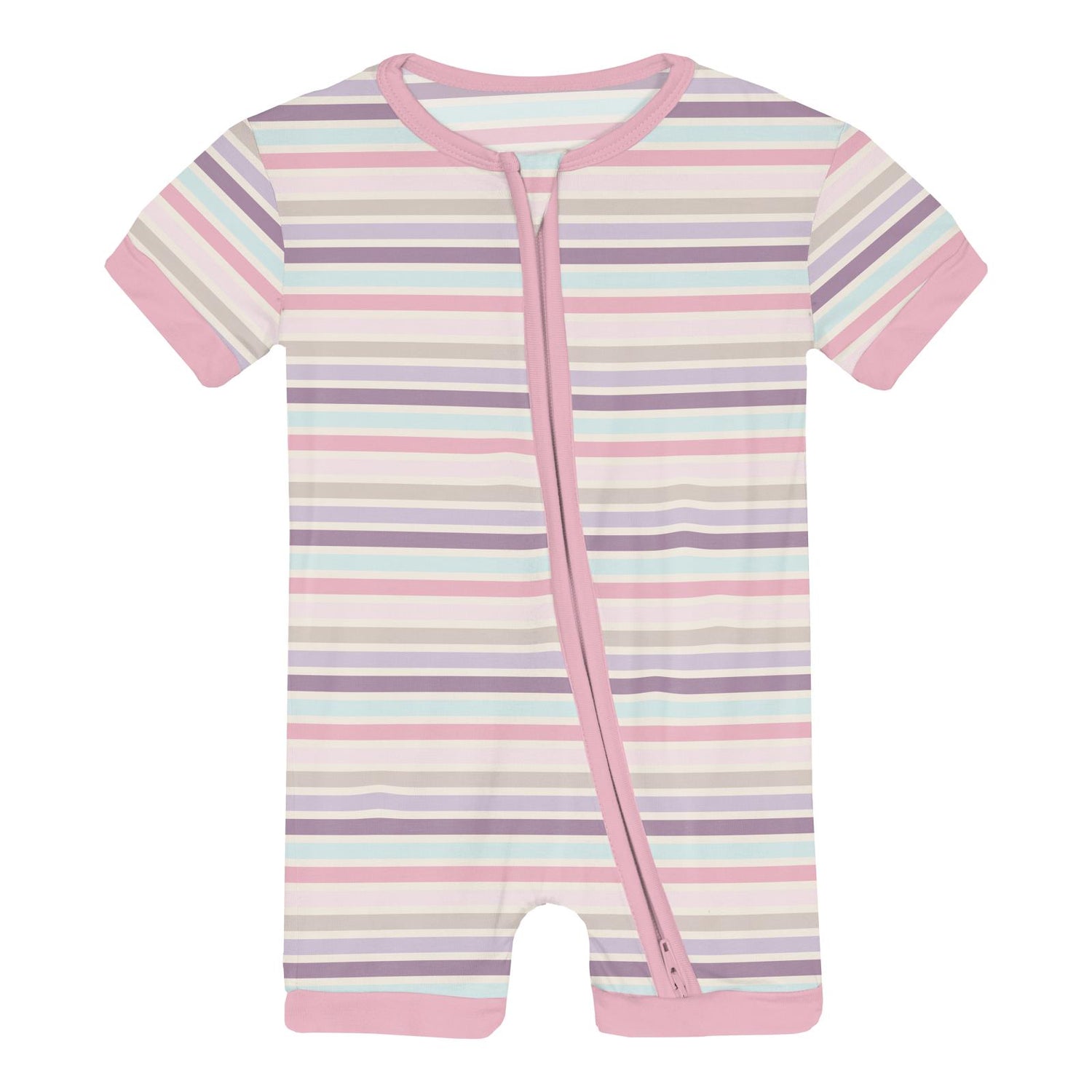 Print Shorty Sleeper with Zipper in Ice Cream Stripe (337577)