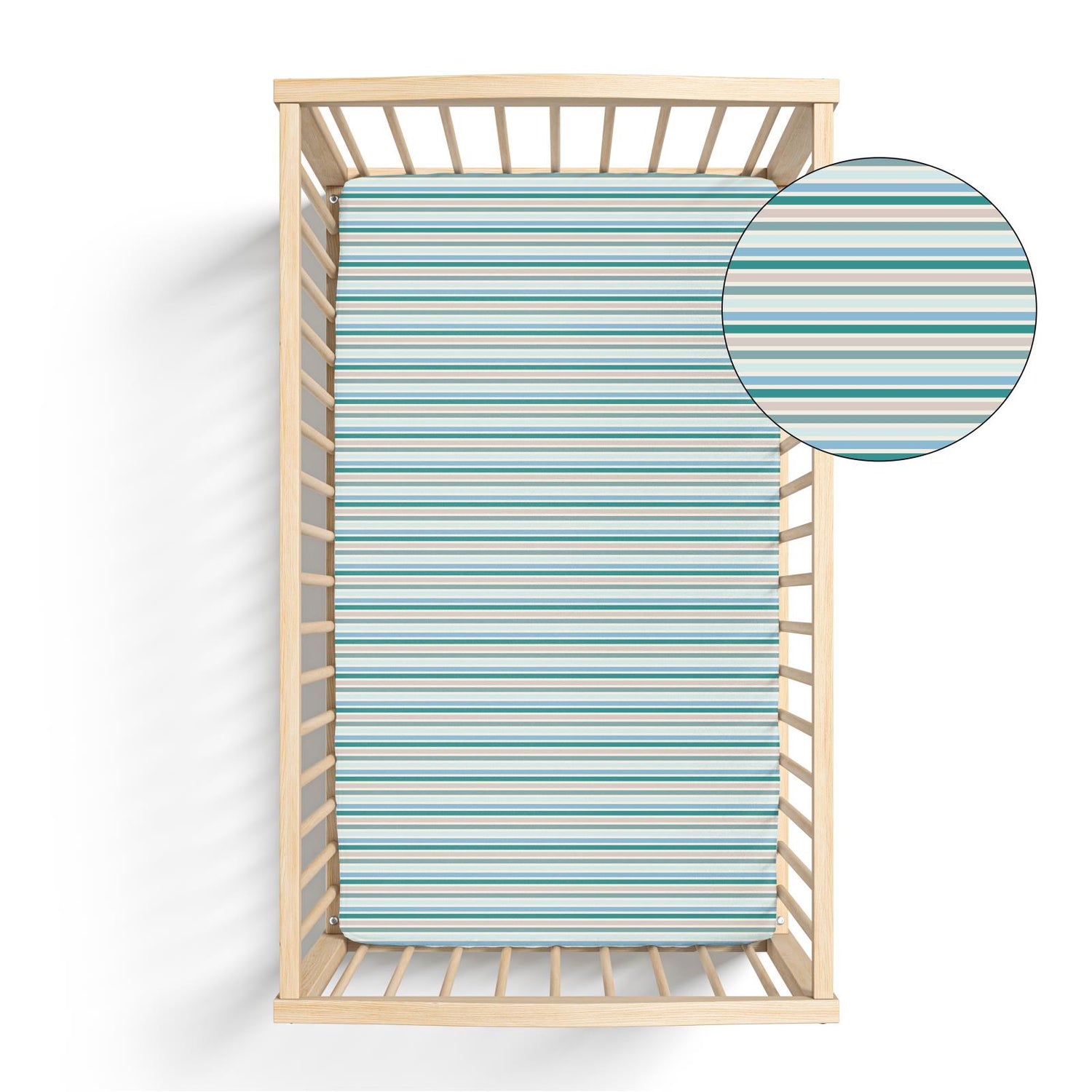 Print Grow-with-Me Crib to Twin Fitted Sheet in Lakeside Stripe (337668)