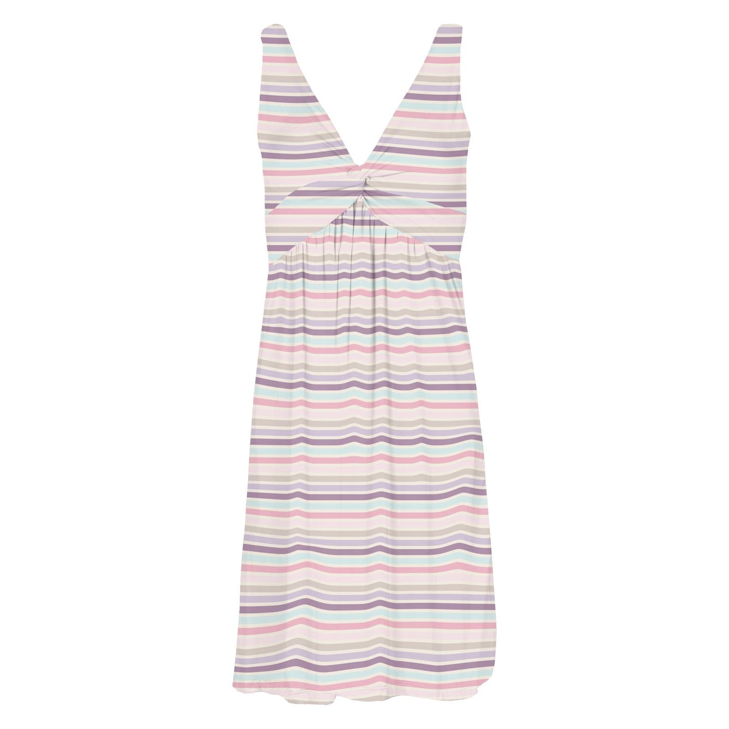 Women's Print Knee-Length Twist Nightgown in Ice Cream Stripe (337676)
