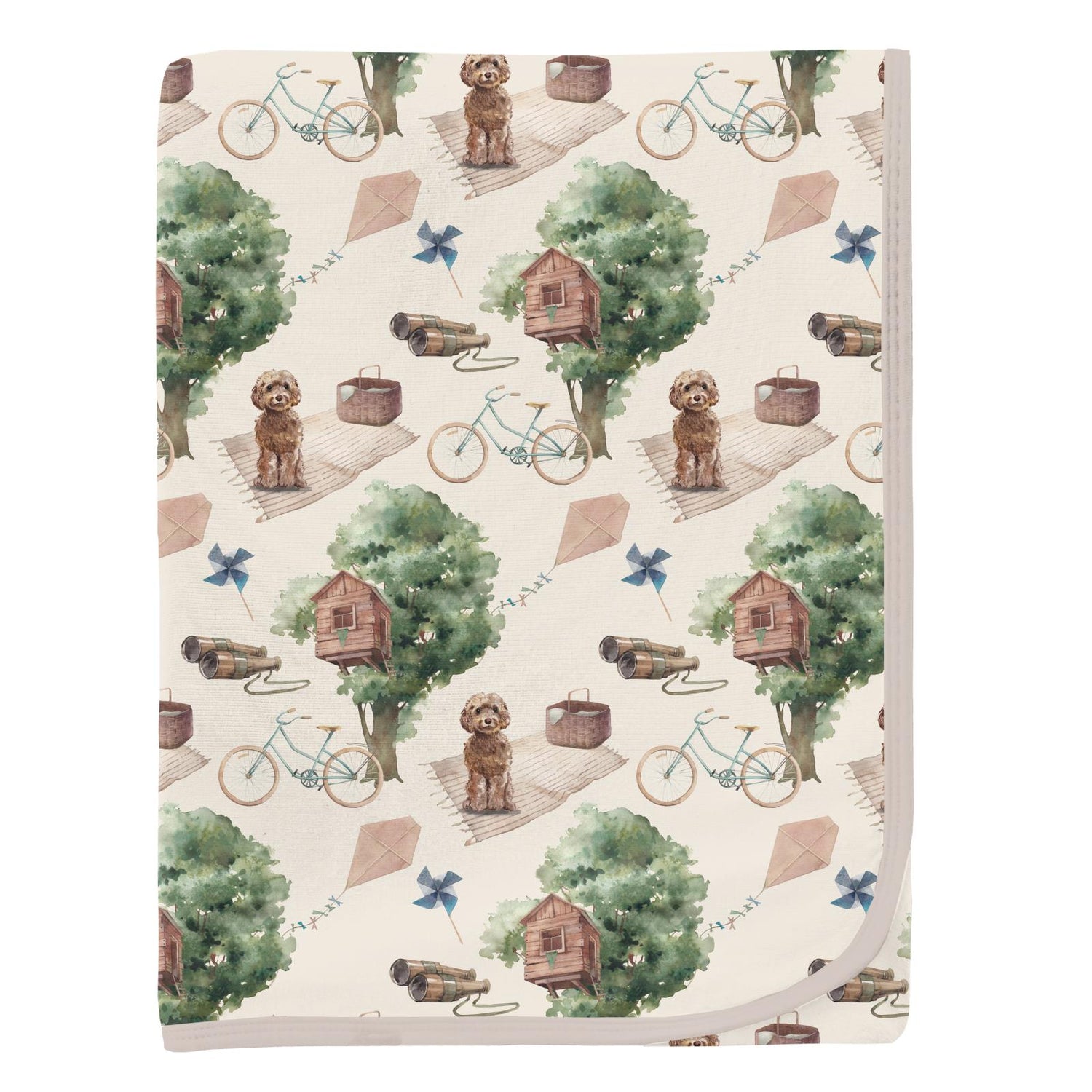 Print Swaddling Blanket in Natural Tree House (337791)