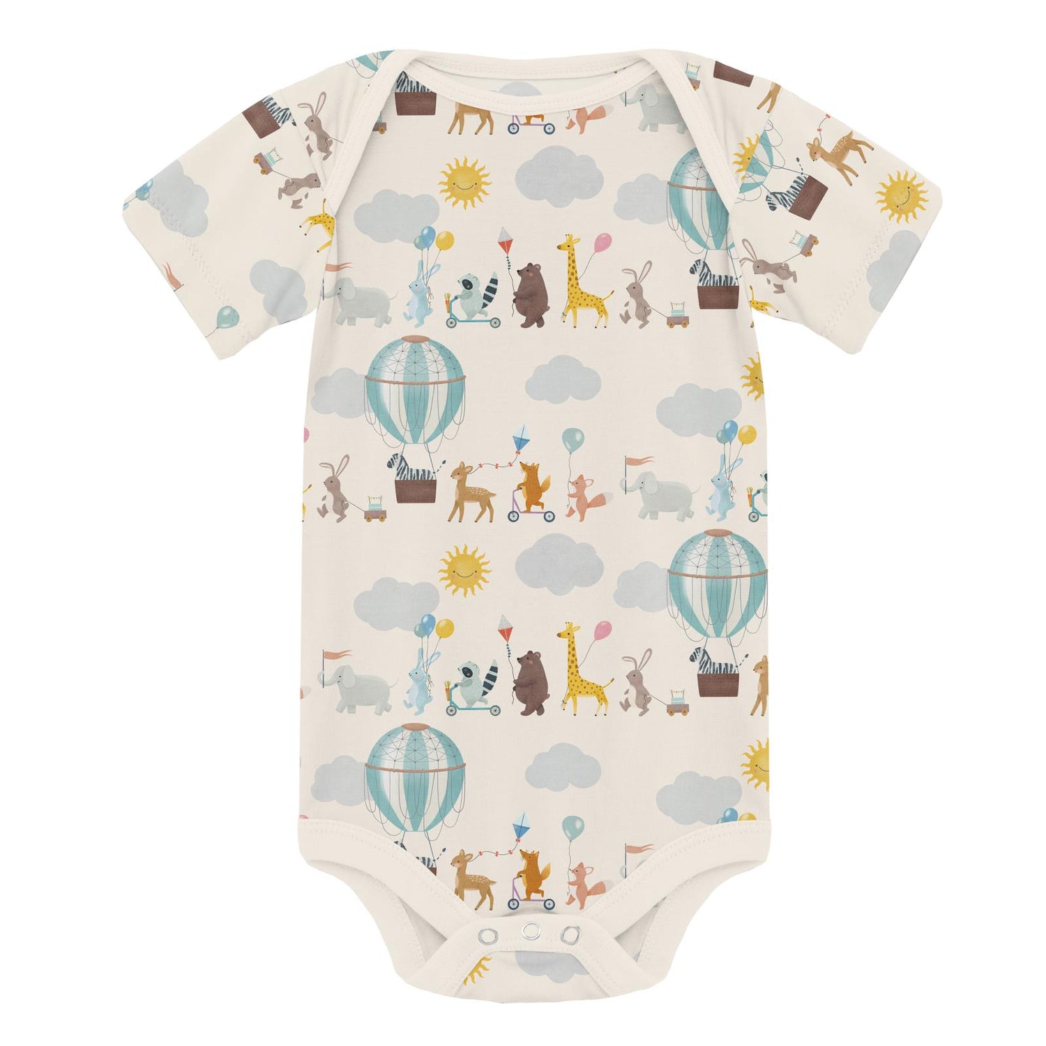Print Short Sleeve One Piece in Natural Animal Parade (337925)