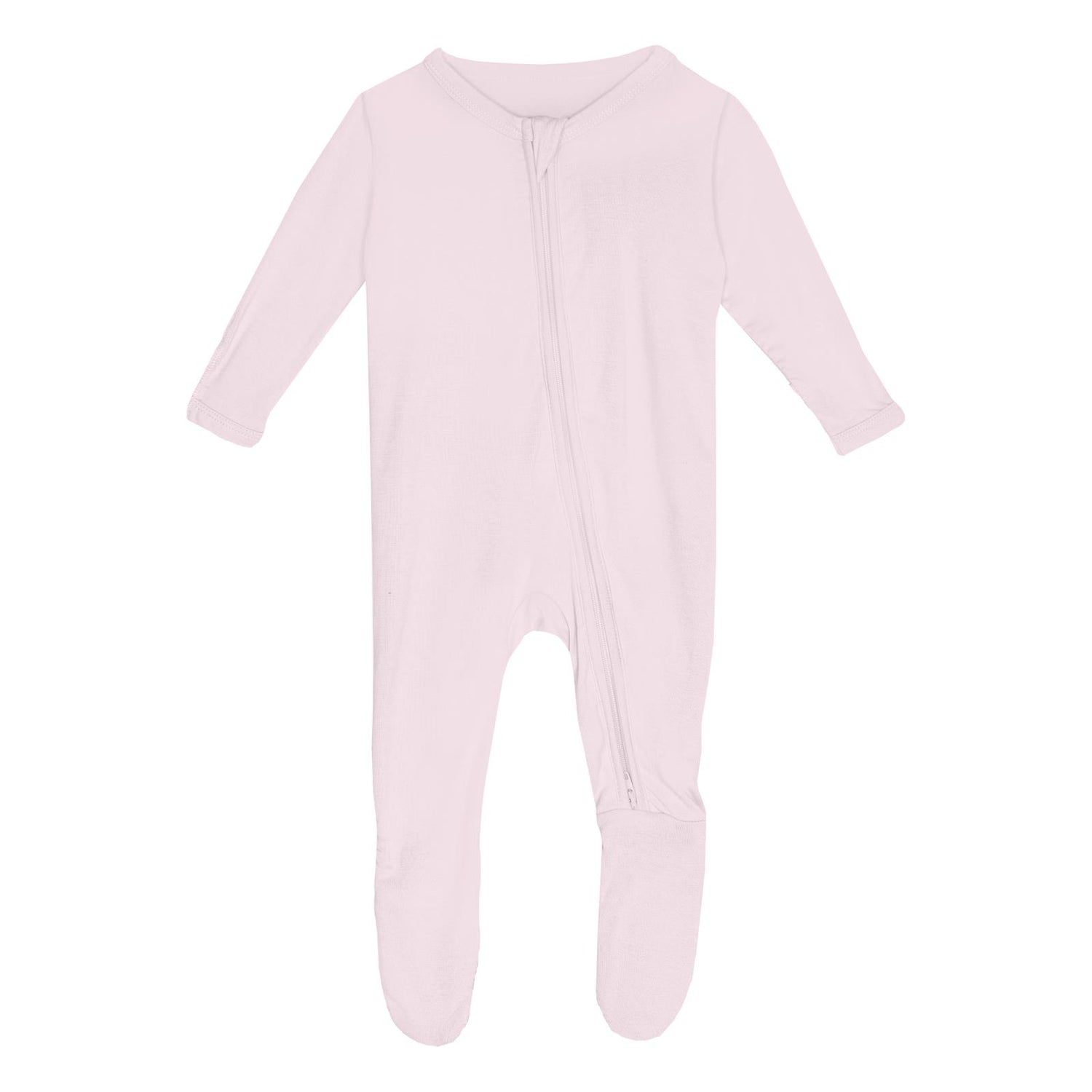 Footie with 2 Way Zipper in Shrinking Violet