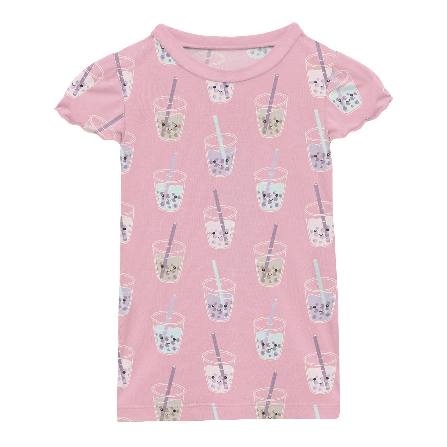 Print Flutter Sleeve Tee in Cake Pop Boba (338066)