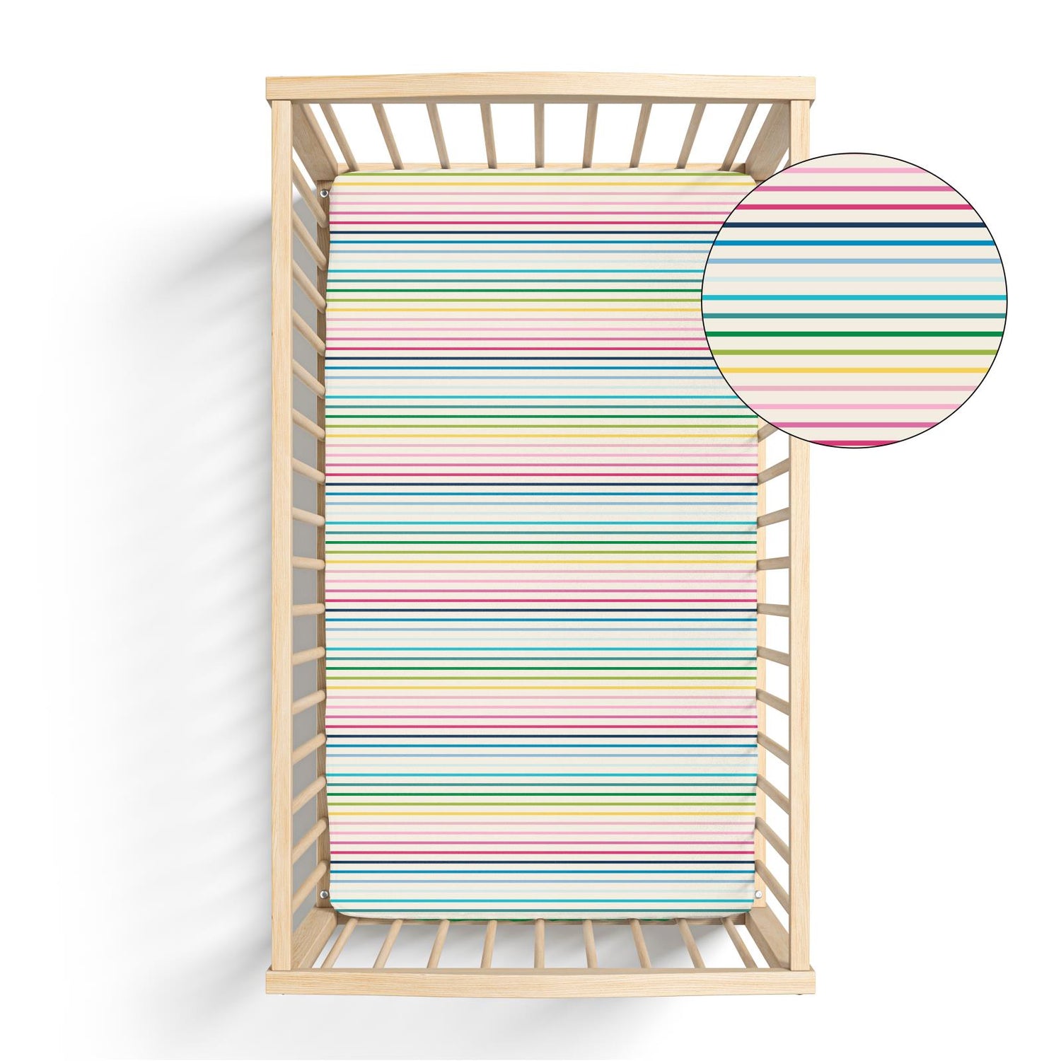 Print Grow-with-Me Crib to Twin Fitted Sheet in Happy Stripe (338081)